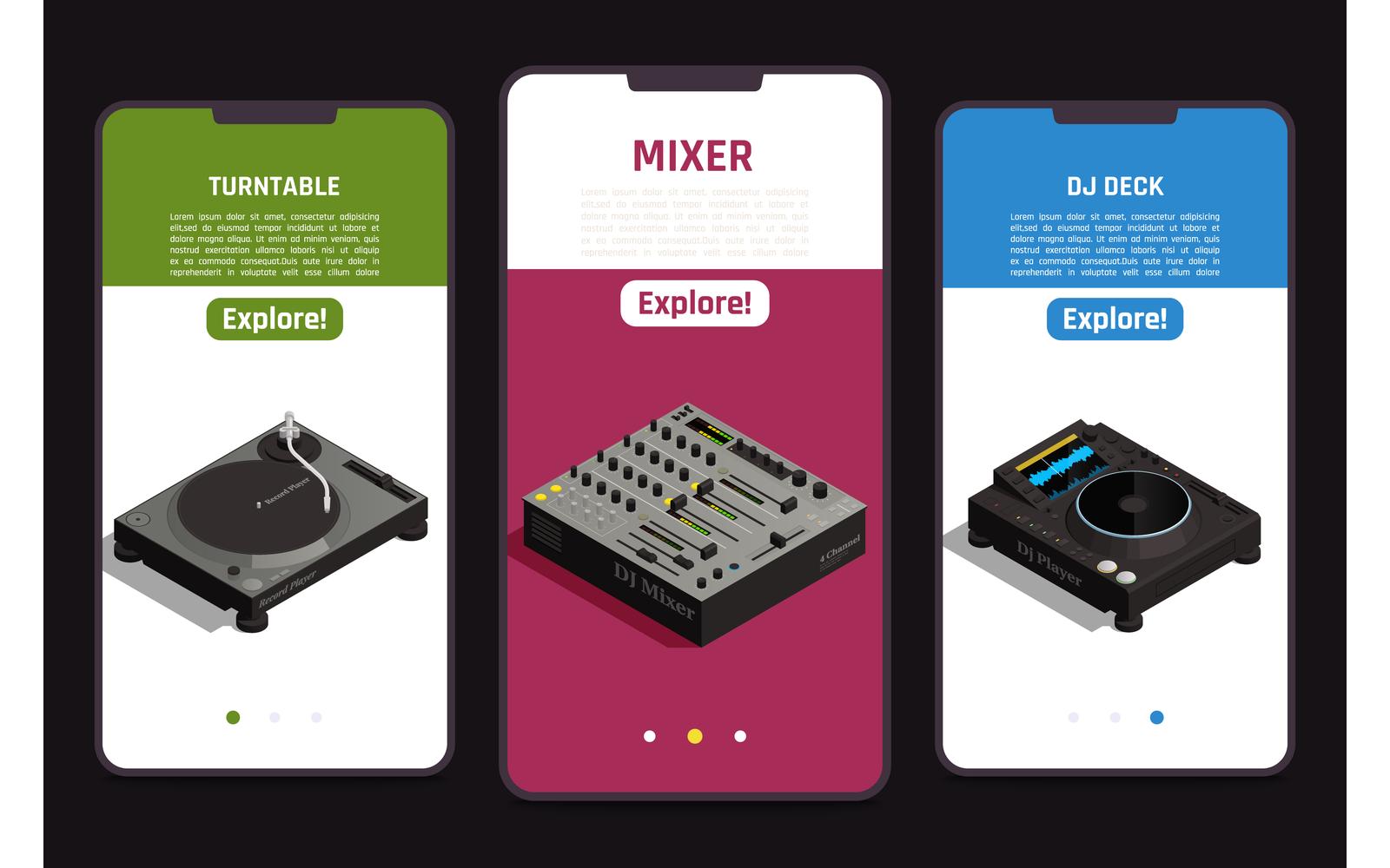 Dj Set Isometric Composition 201010130 Vector Illustration Concept