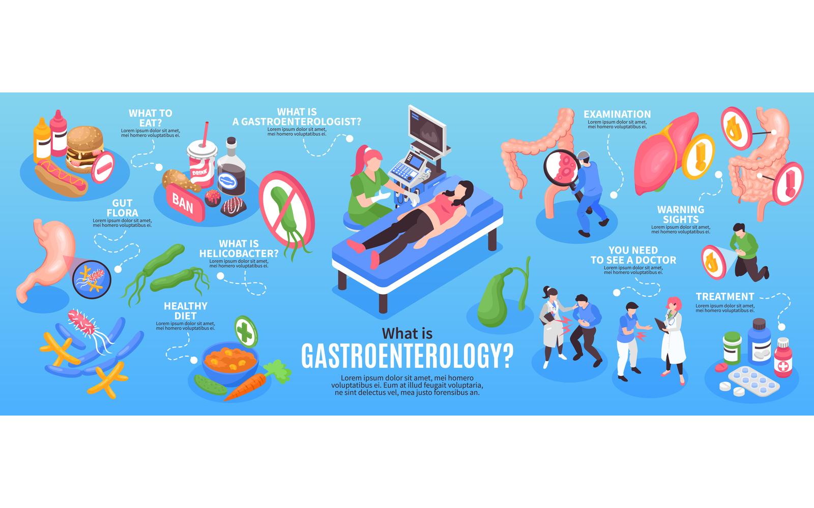 Isometric Gastroenterology Infographics-01 201012148 Vector Illustration Concept