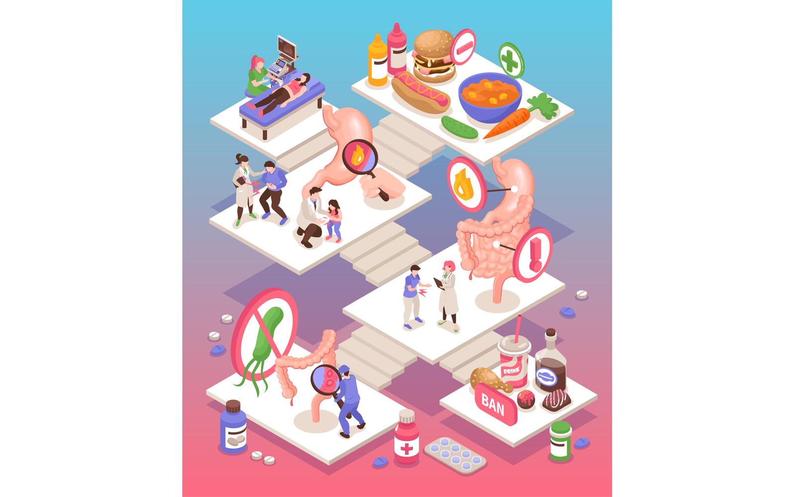 Isometric Gastroenterology Illustration 201012146 Vector Illustration Concept