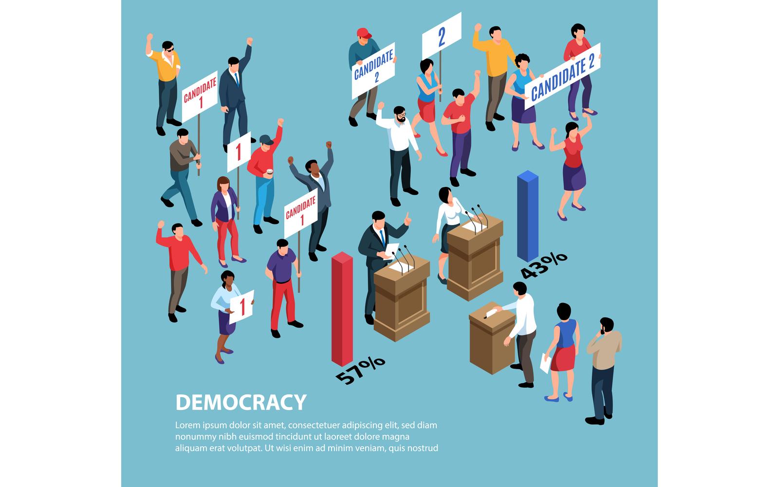 Isometric Political Systems-01 200910510 Vector Illustration Concept