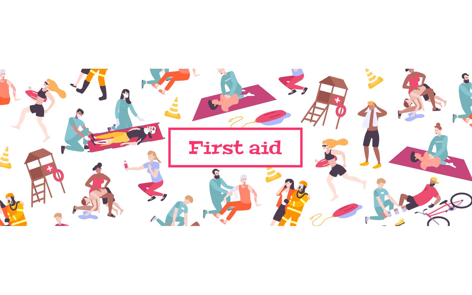 First Aid Pattern Flat-01 200450719 Vector Illustration Concept