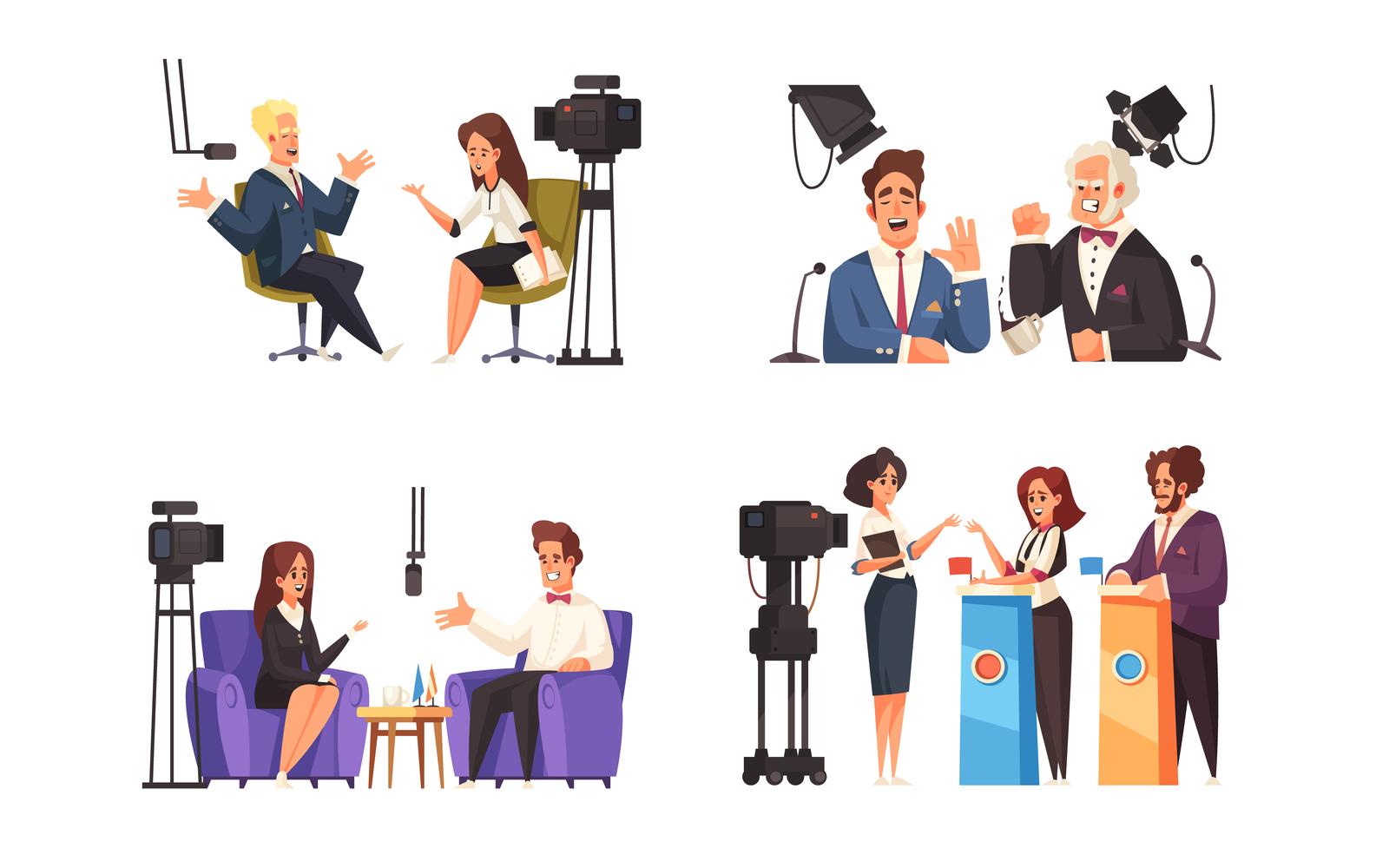 Political Talk Show Compositions 200912621 Vector Illustration Concept