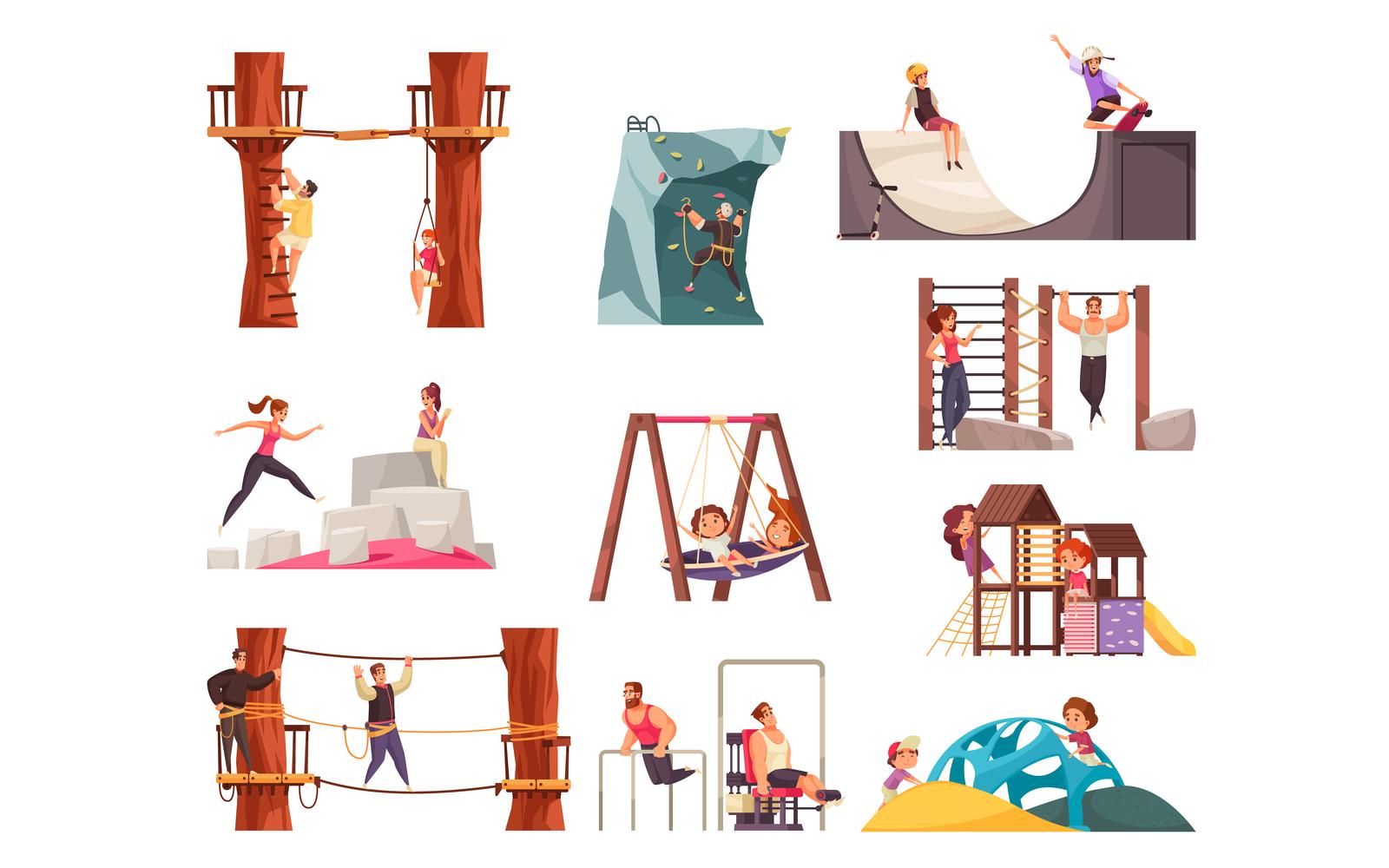 Outdoor Activities Workout Set 200812608 Vector Illustration Concept