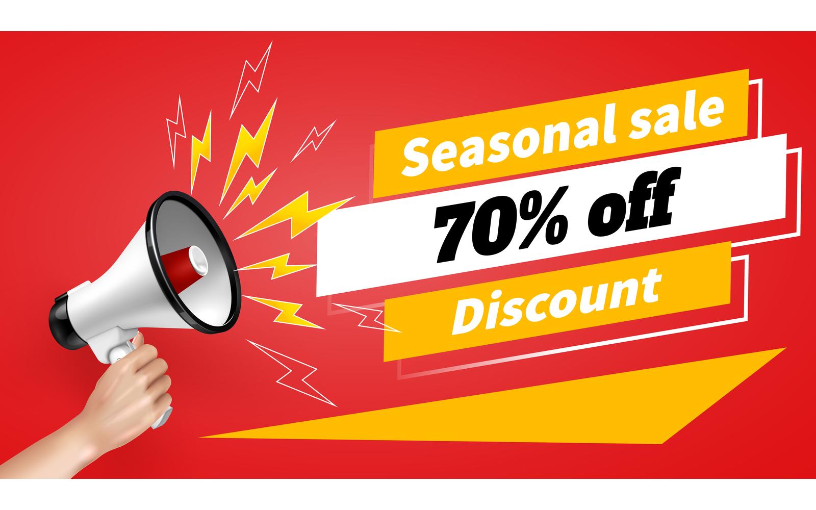 Loudspeaker Megaphone Sale Banner Realistic 201121130 Vector Illustration Concept