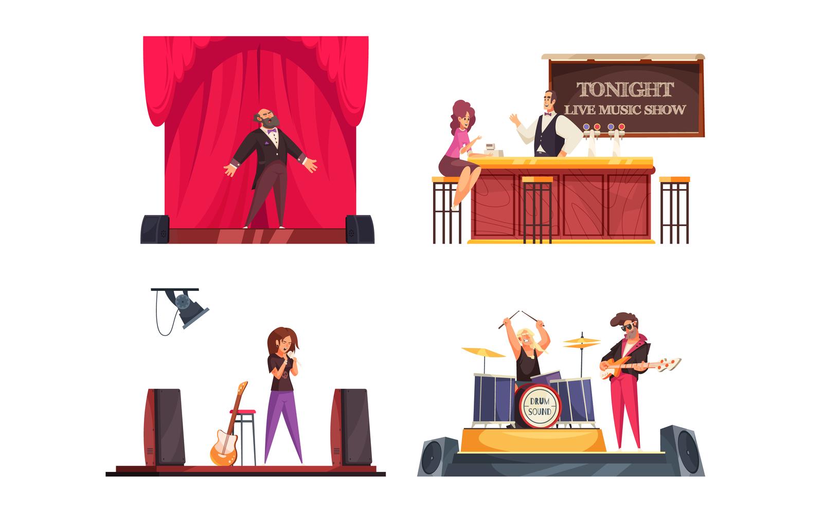 Bar Live Music Compositions 201012610 Vector Illustration Concept