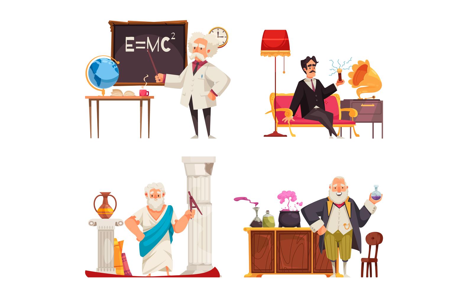 Famous Scientists Compositions 201112623 Vector Illustration Concept