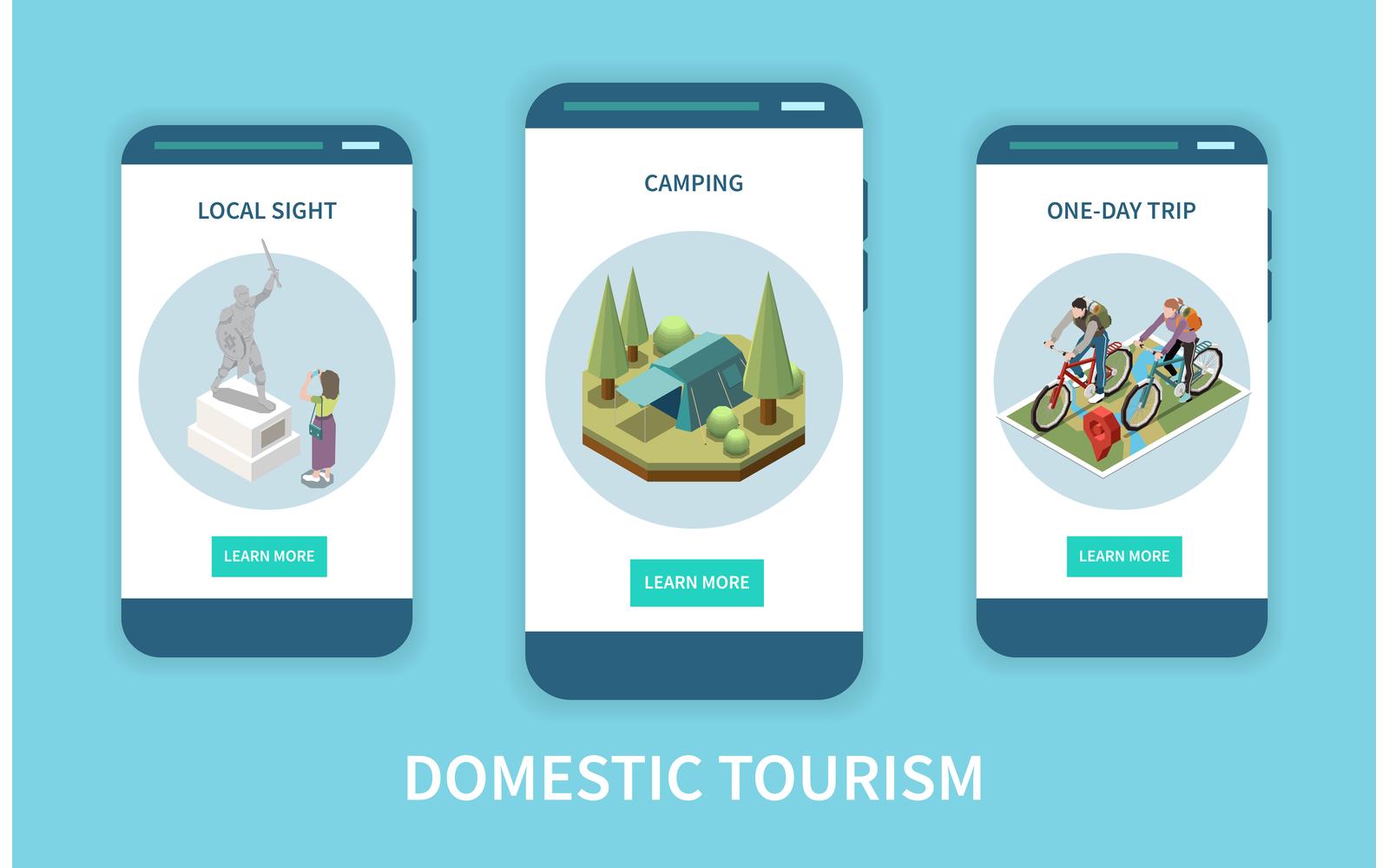 Local Travel Domestic Tourism Isometric 201110908 Vector Illustration Concept