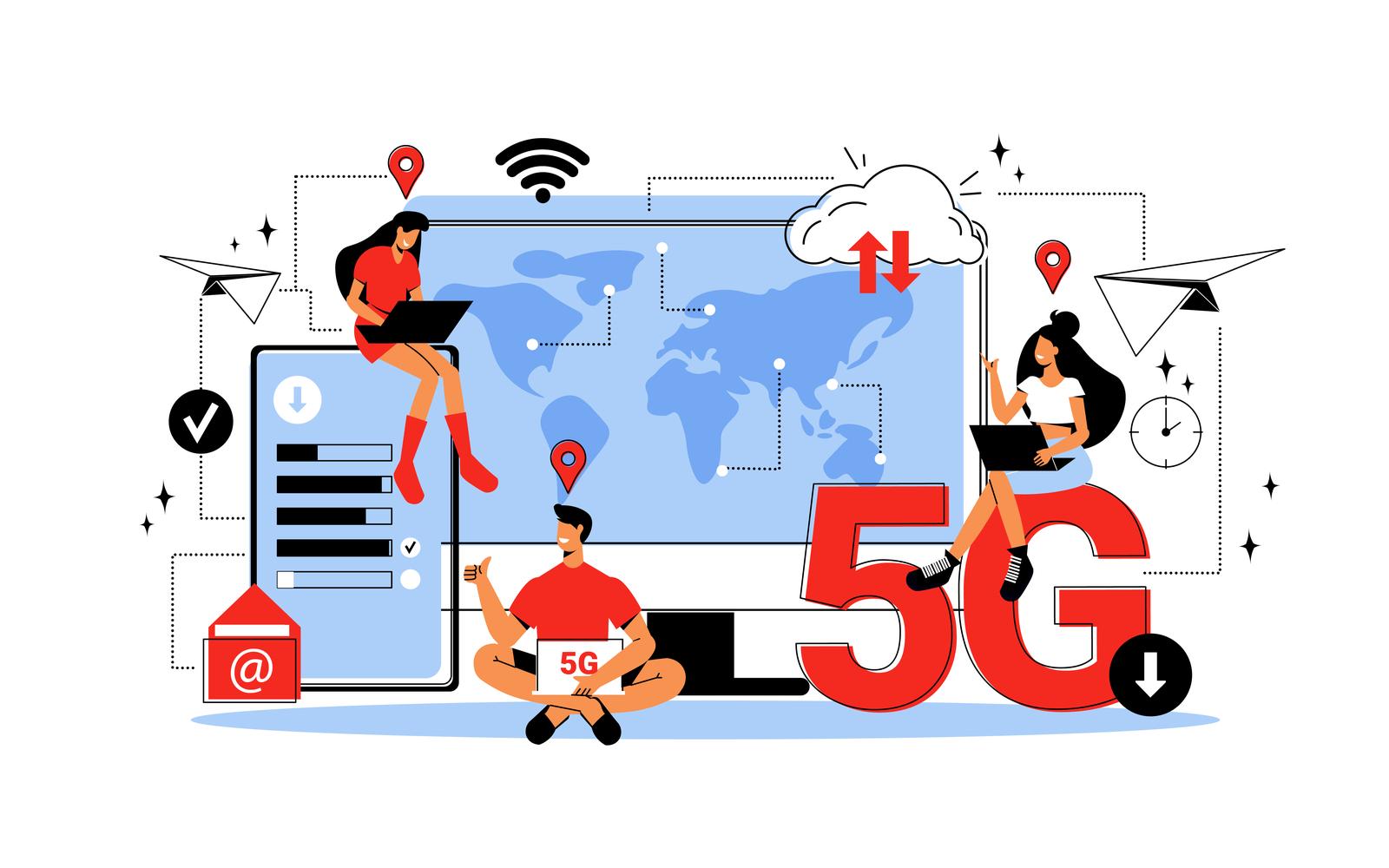 5G Internet Technology Illustration-01 200960539 Vector Illustration Concept