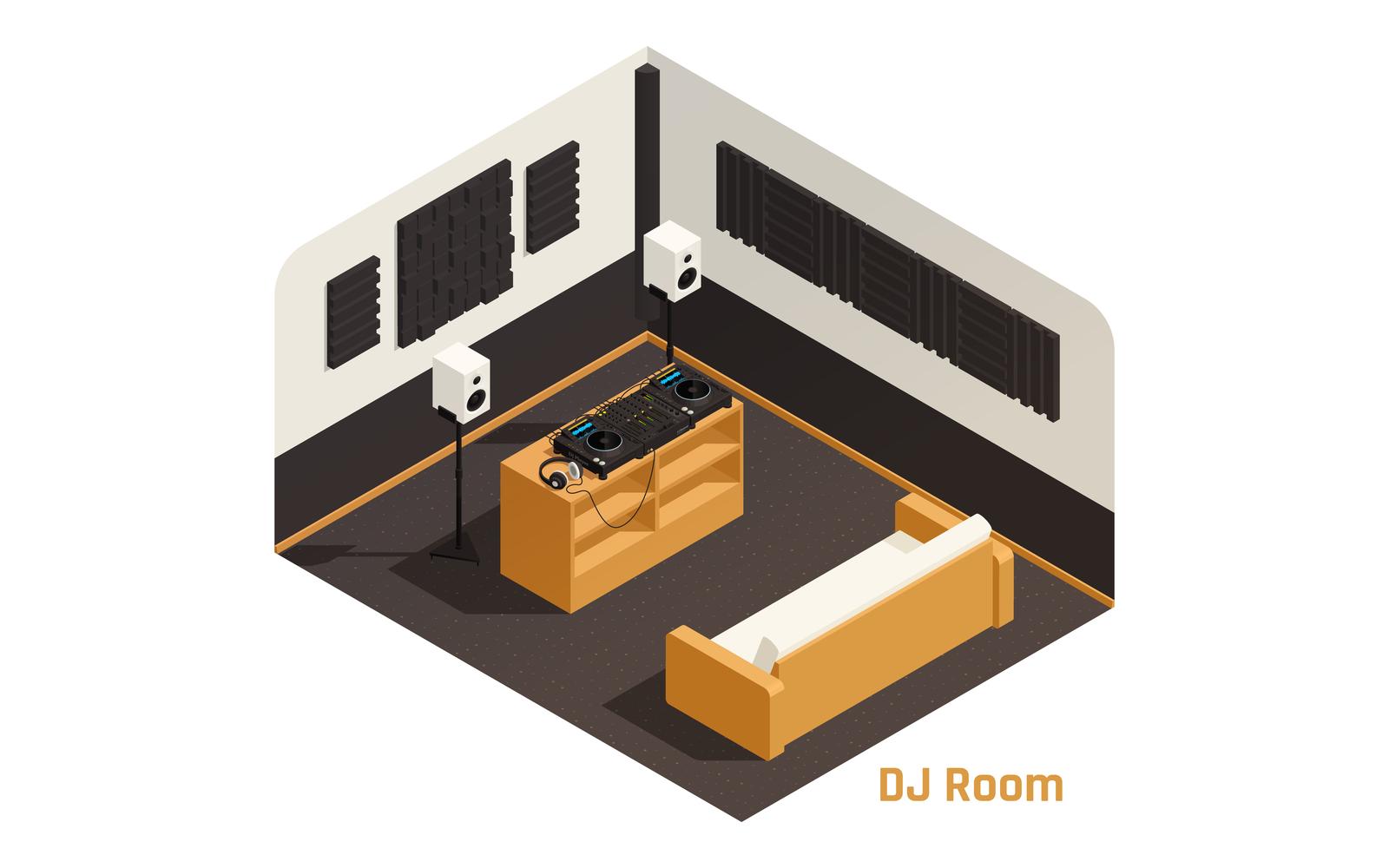 Dj Set Isometric Composition 201010104 Vector Illustration Concept