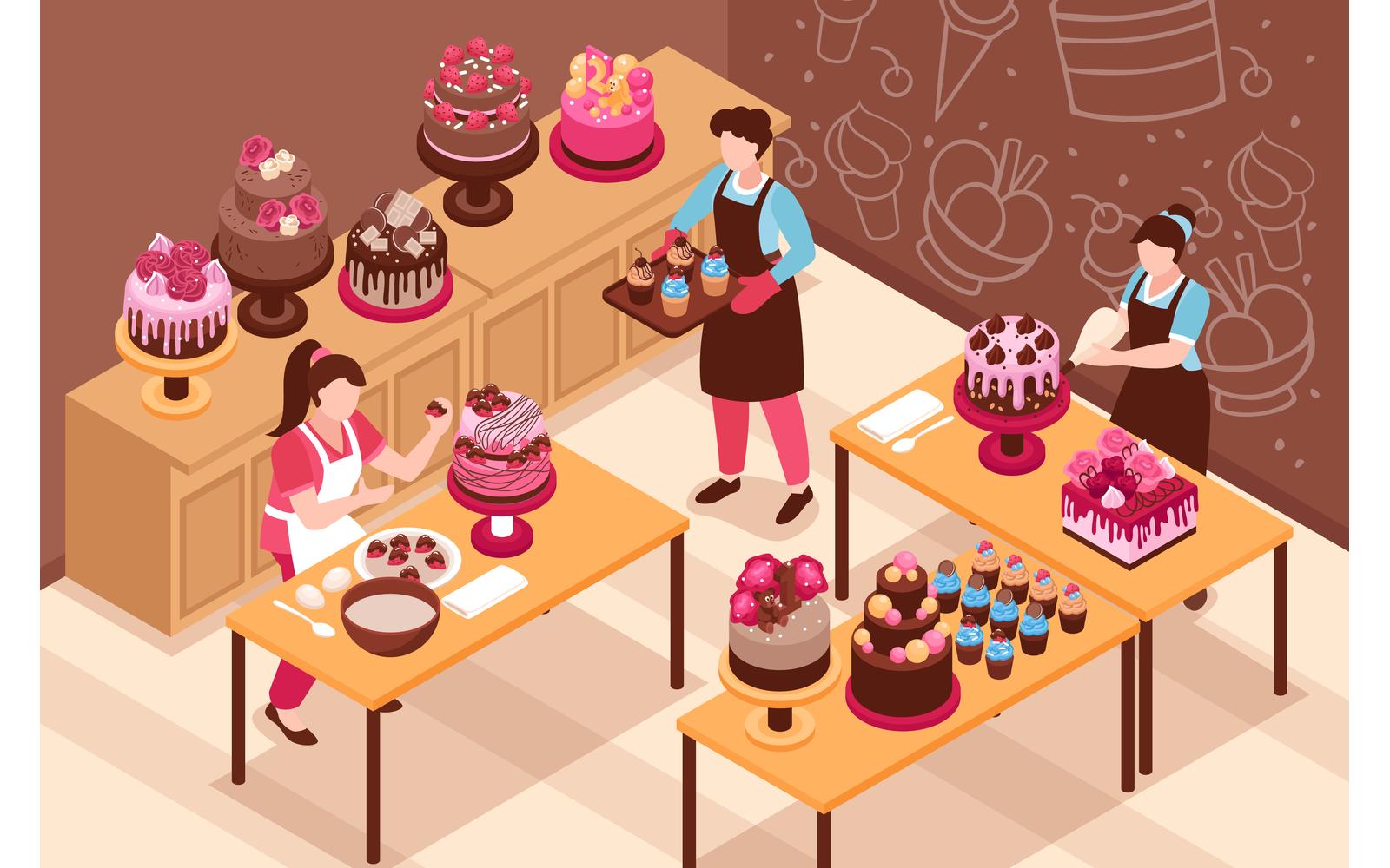 Isometric Homemade Cake Illustration 201112101 Vector Illustration Concept