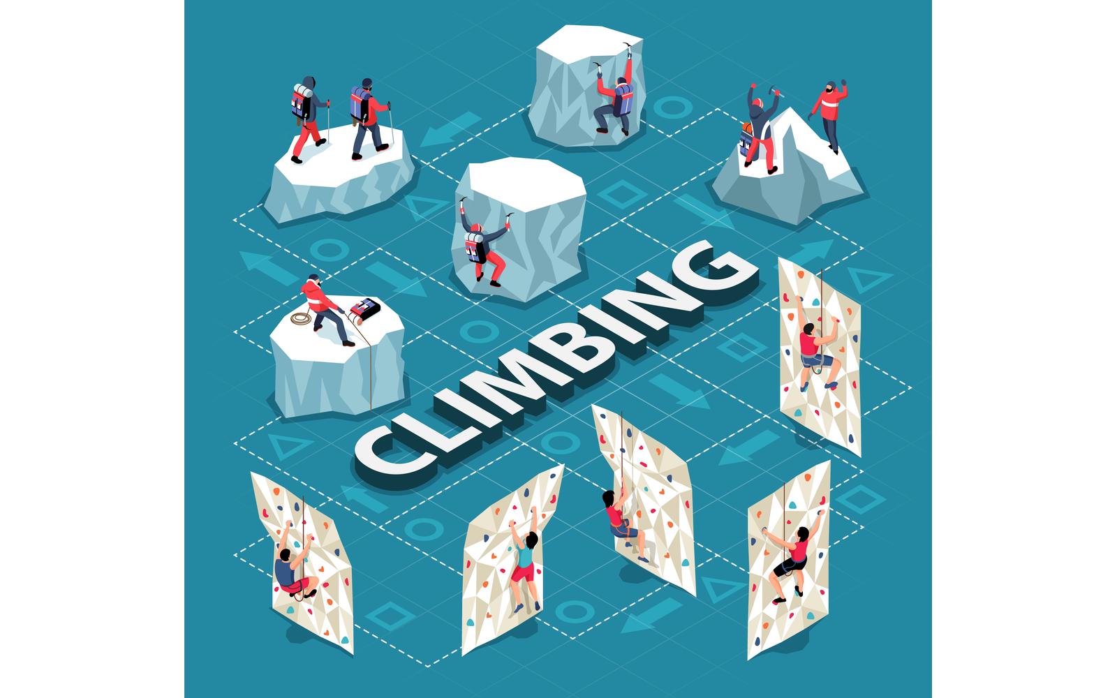 Isometric Climbing Flowchart 201110532 Vector Illustration Concept