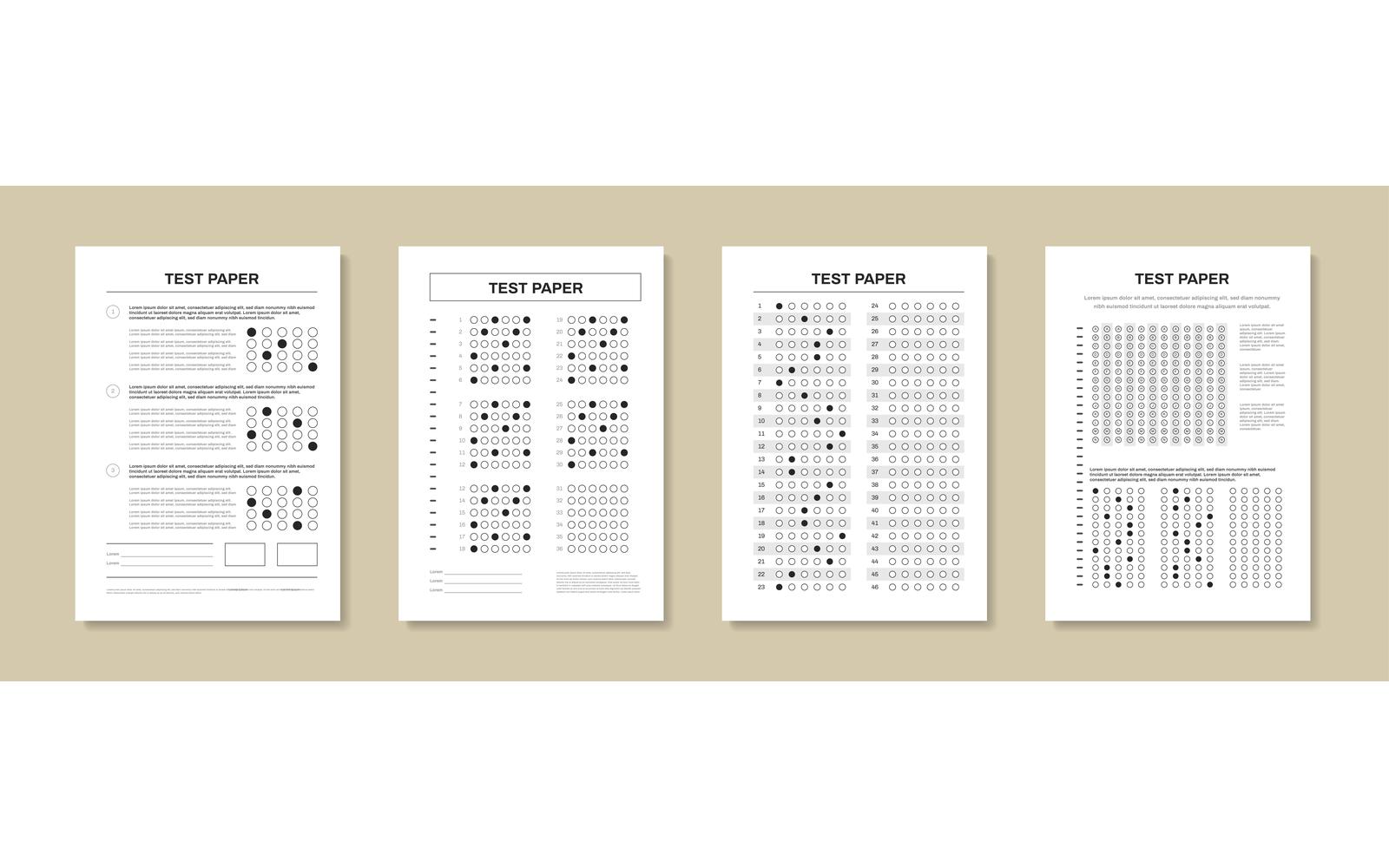 Realistic Test Paper Set 201151810 Vector Illustration Concept