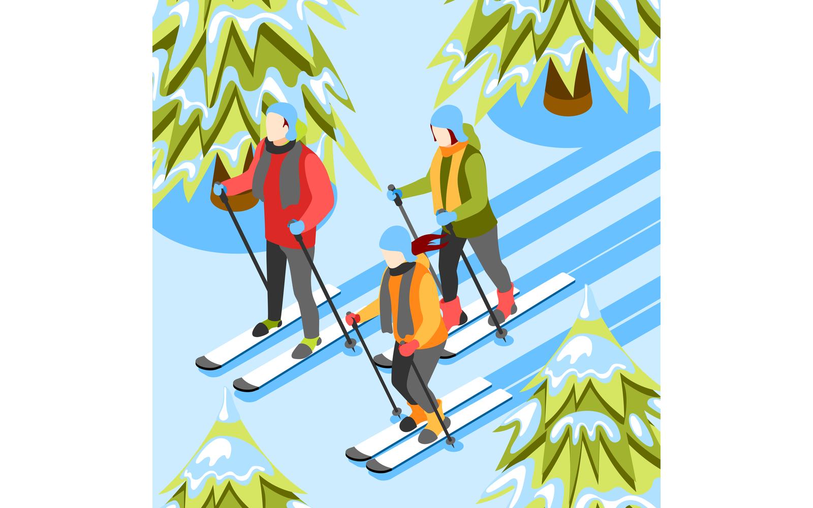 Winter Fun Isometric Background 201130134 Vector Illustration Concept