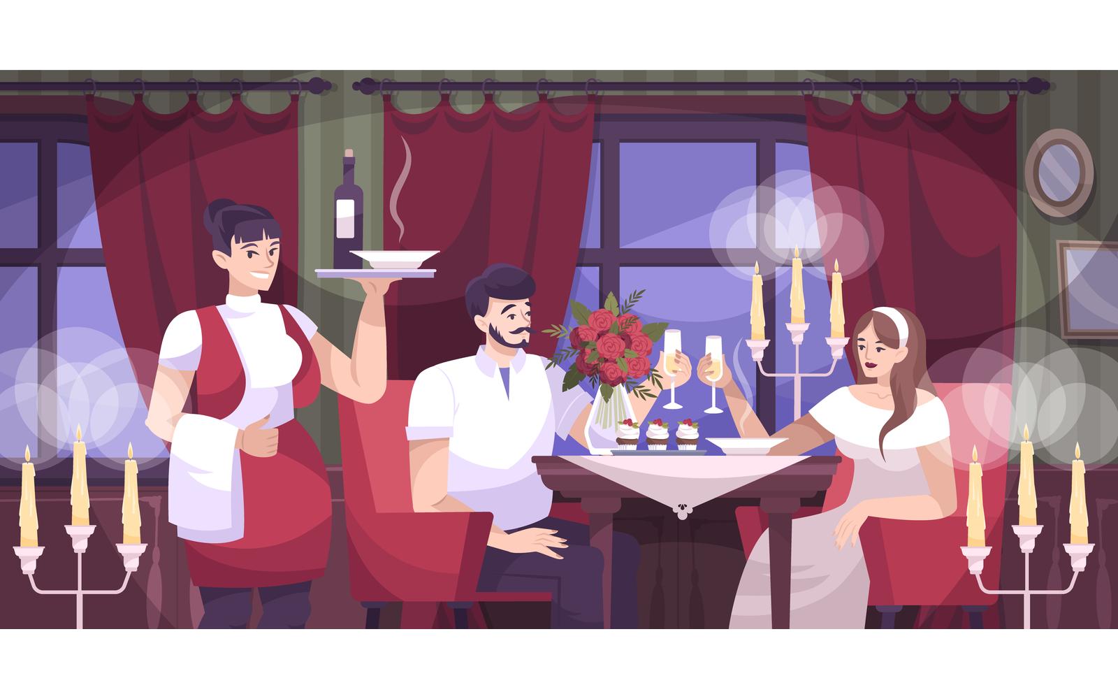 Romantic Couple Cafe Flat 201150725 Vector Illustration Concept