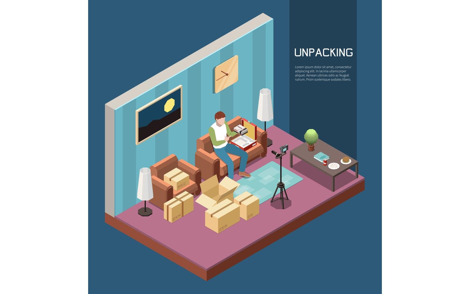 Streaming Vlogging Isometric 201110936 Vector Illustration Concept