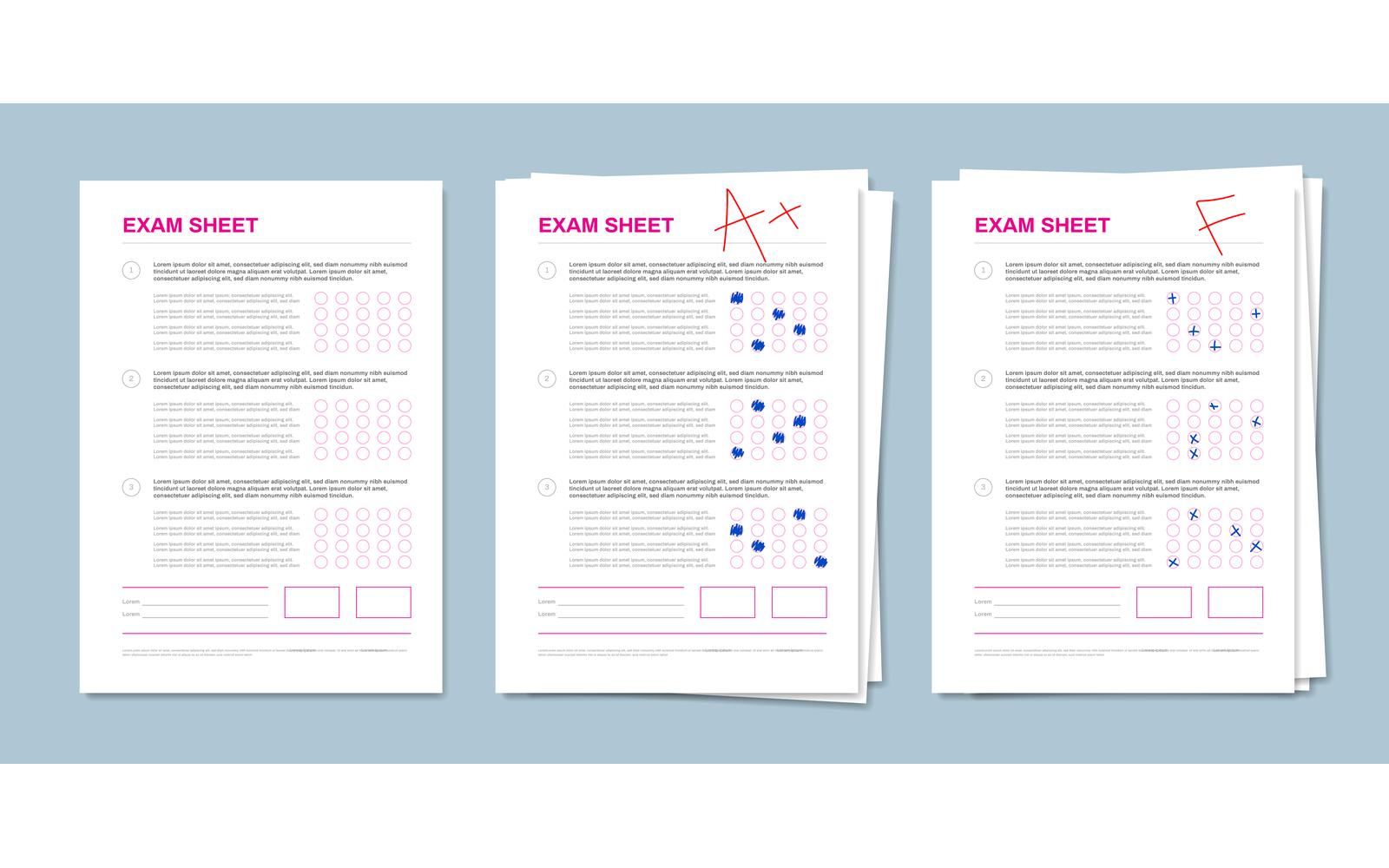 Realistic Test Exam 201151814 Vector Illustration Concept