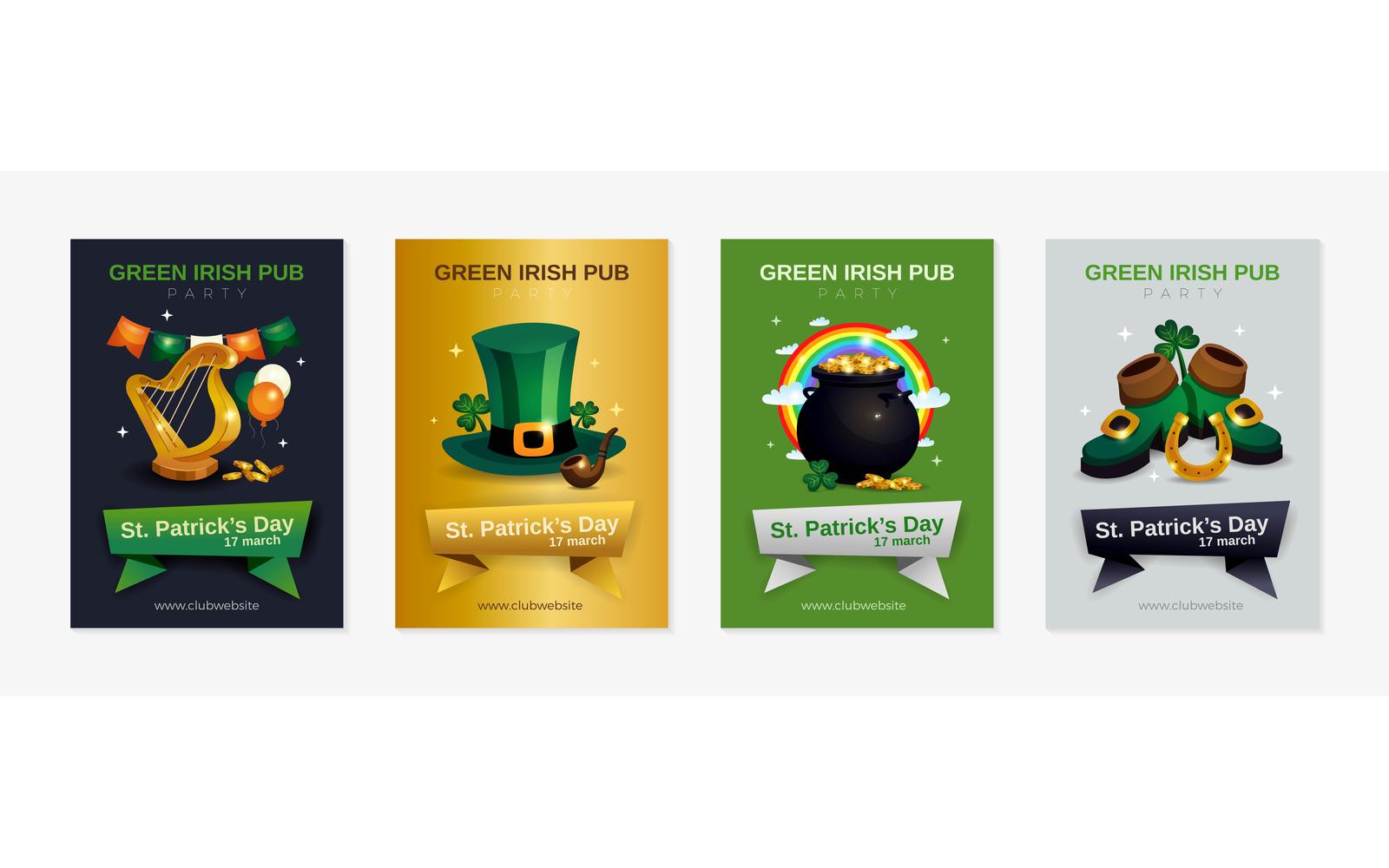 Saint Patricks Day Posters Set 201200312 Vector Illustration Concept