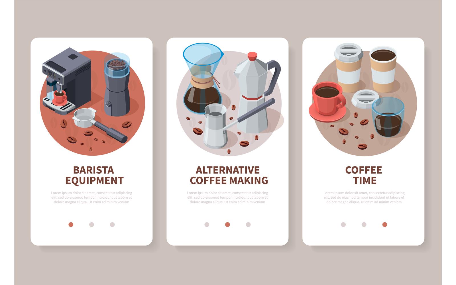 Professional Barista Coffee Equipment Isometric App 201160717 Vector Illustration Concept