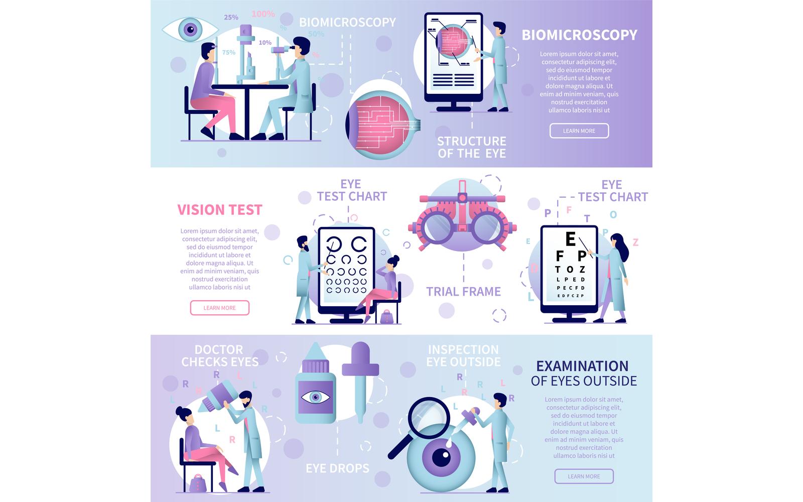 Ophthalmology Flat Banners 201160710 Vector Illustration Concept