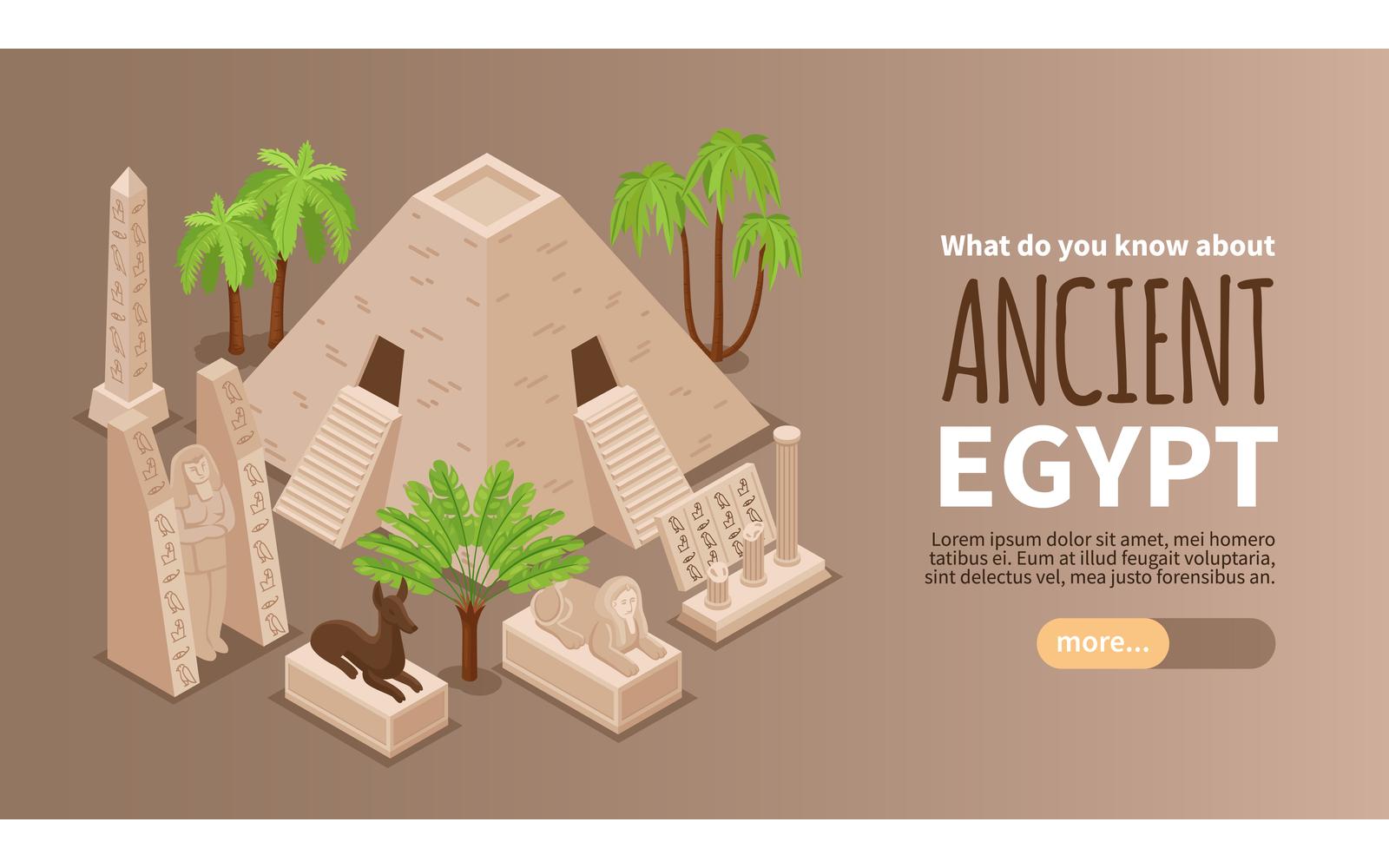 Isometric Egypt Horizontal Banner 210112129 Vector Illustration Concept