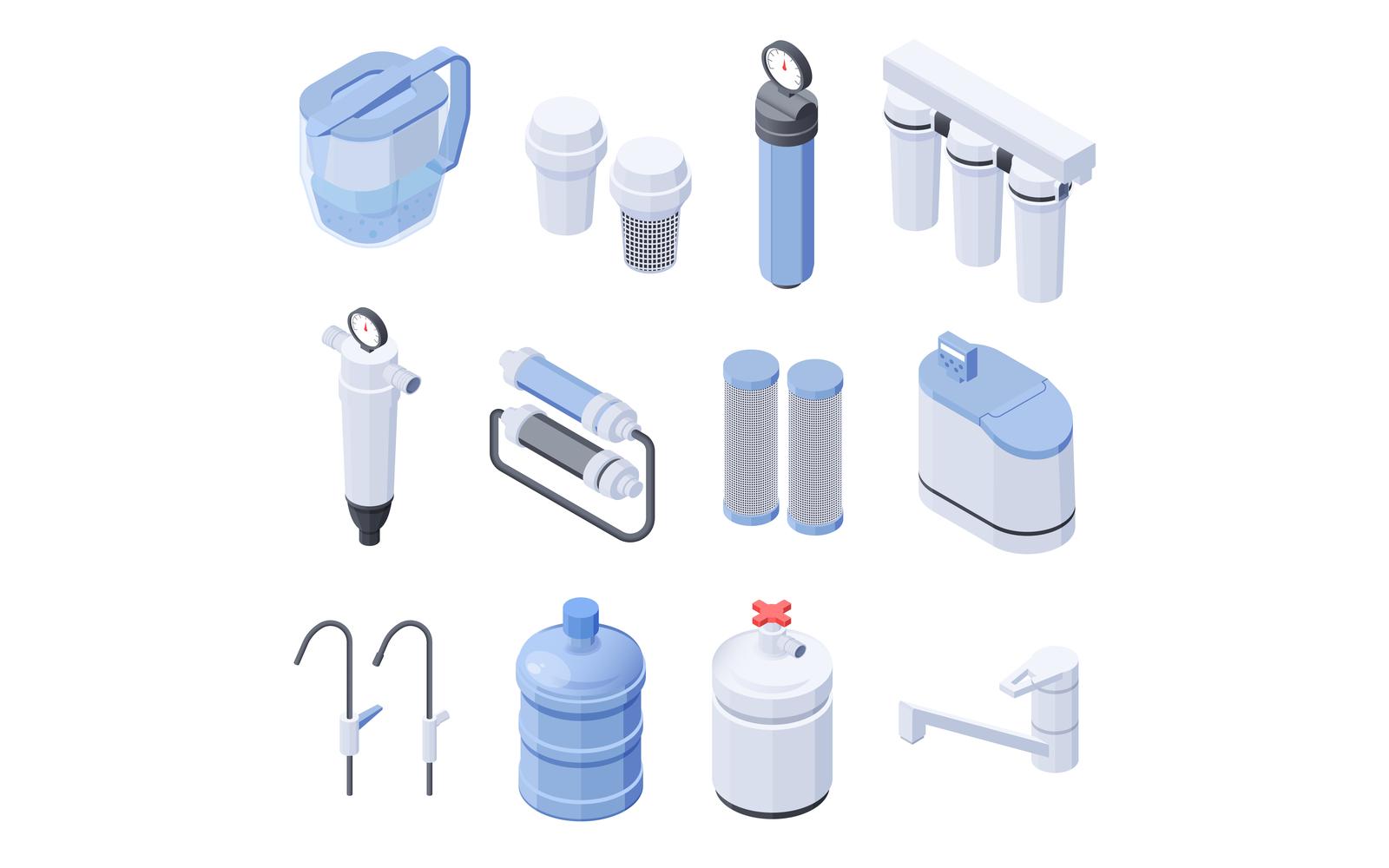 Water Filtration Isometric Set 201260737 Vector Illustration Concept