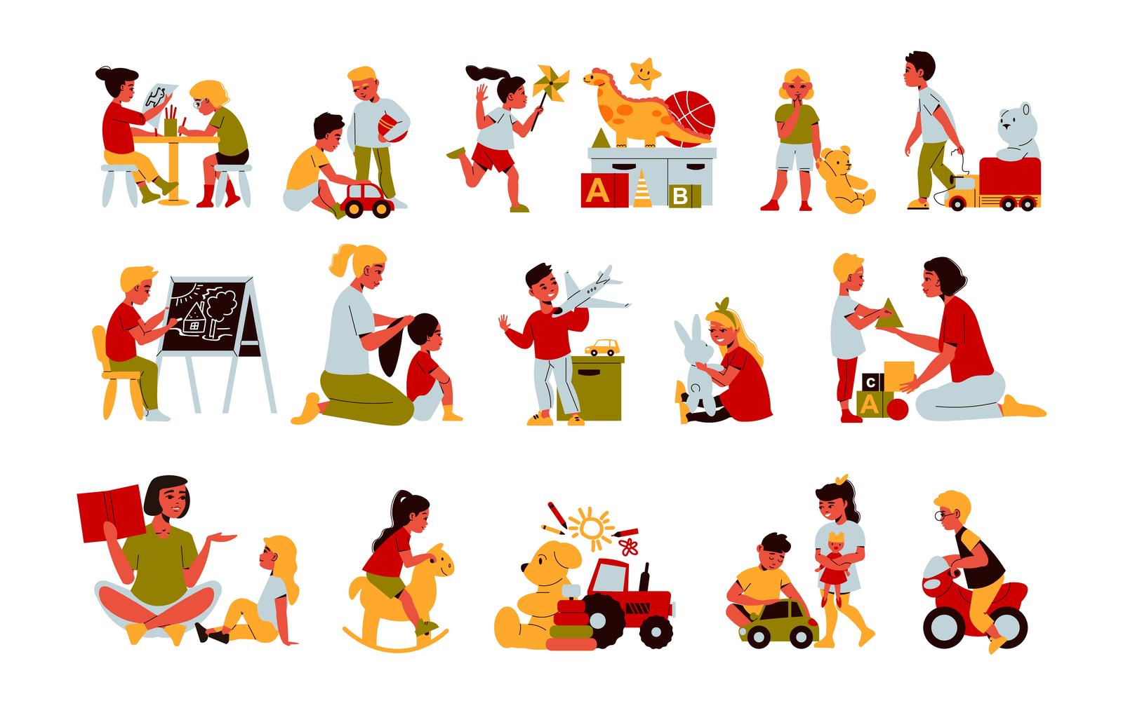 Kindergarten Set 210160522 Vector Illustration Concept