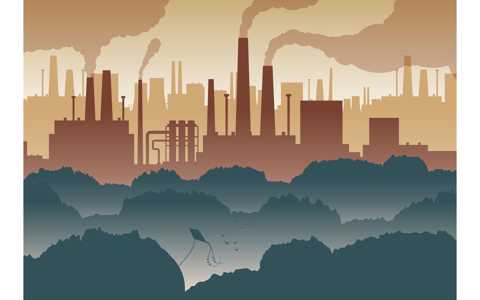 Air Pollution City Abstract 201251819 Vector Illustration Concept