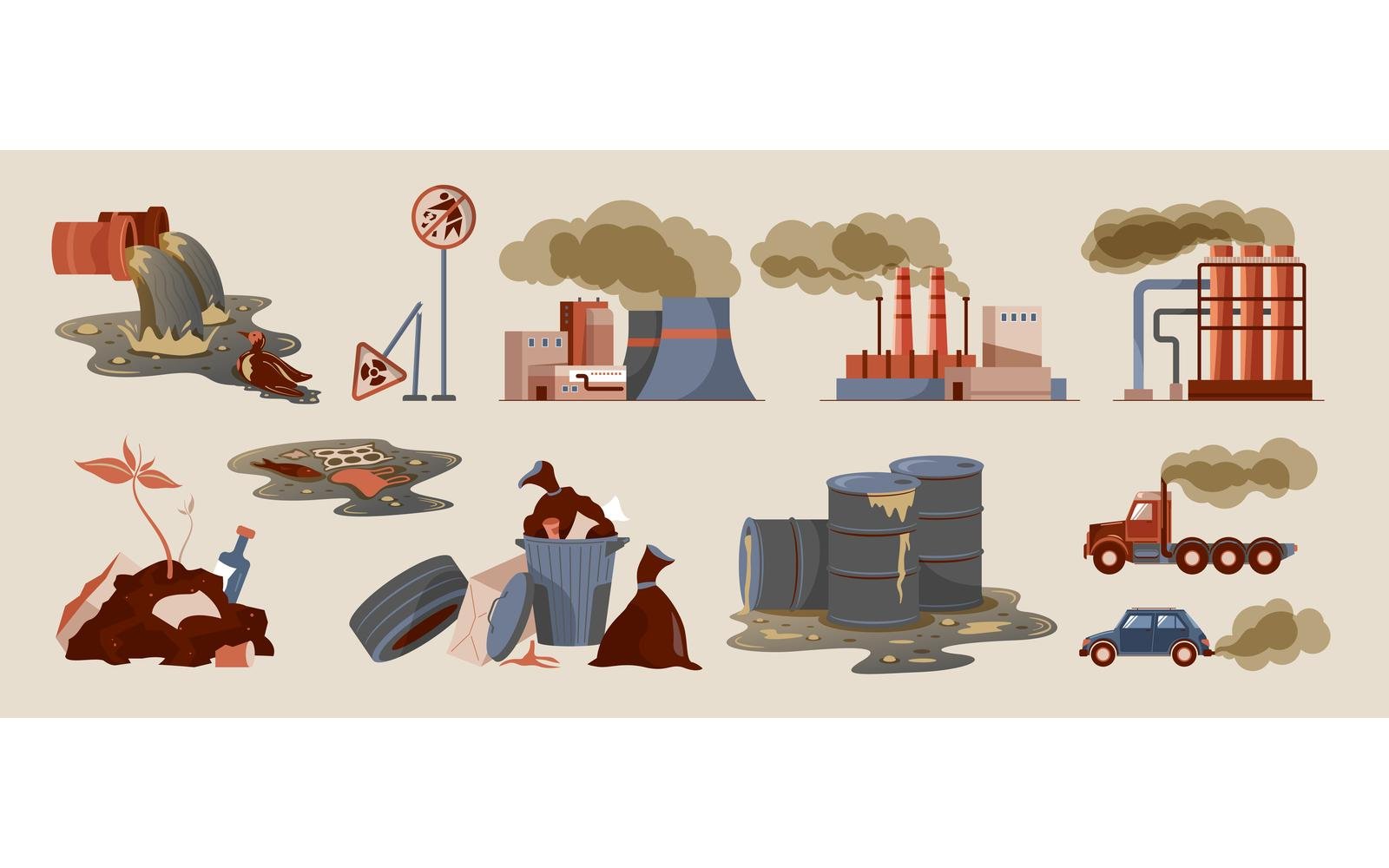 Air Pollution Set 201251816 Vector Illustration Concept