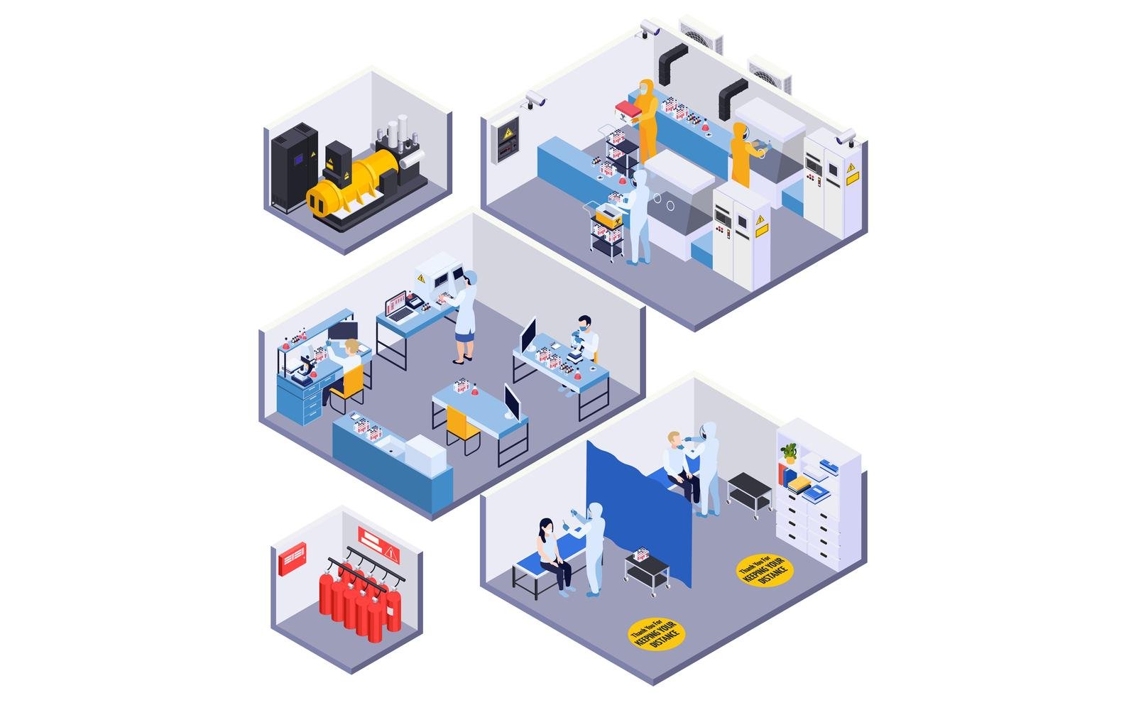 Laboratory Medical Testing  Isometric 201003912 Vector Illustration Concept