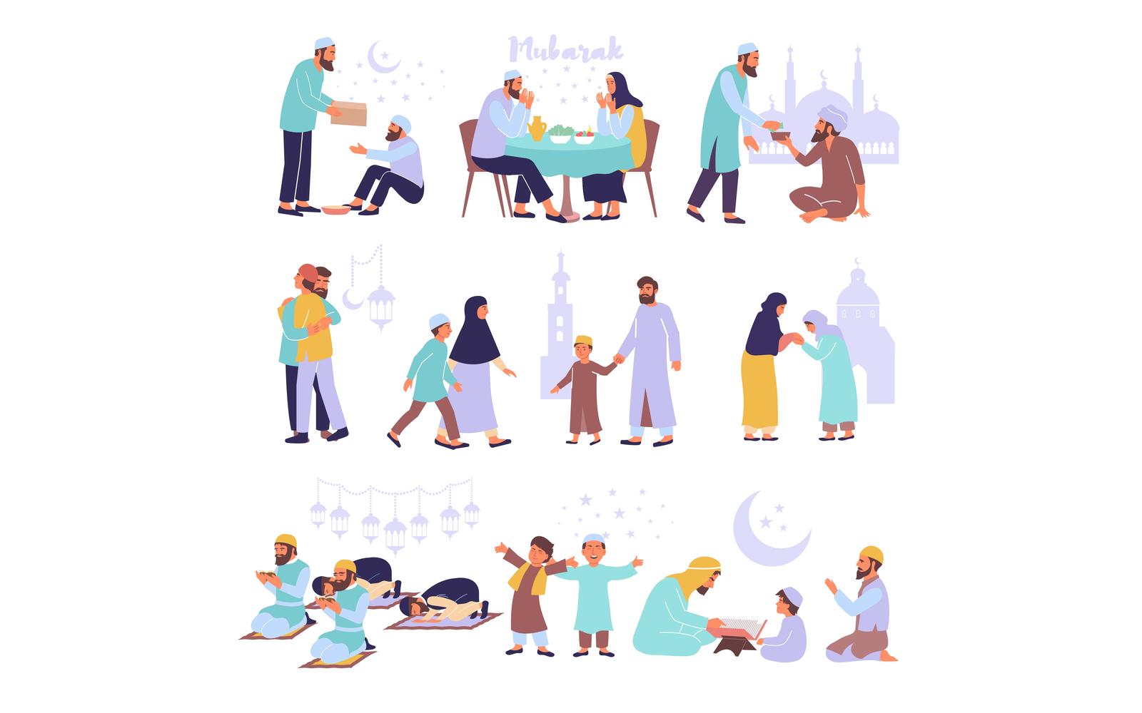 Ramadan Set Flat 201250621 Vector Illustration Concept