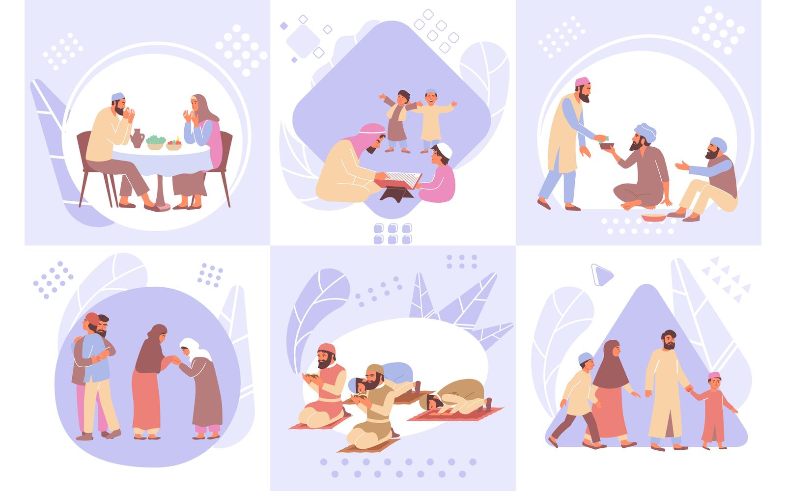 Ramadan Composition Set Flat 201250619 Vector Illustration Concept