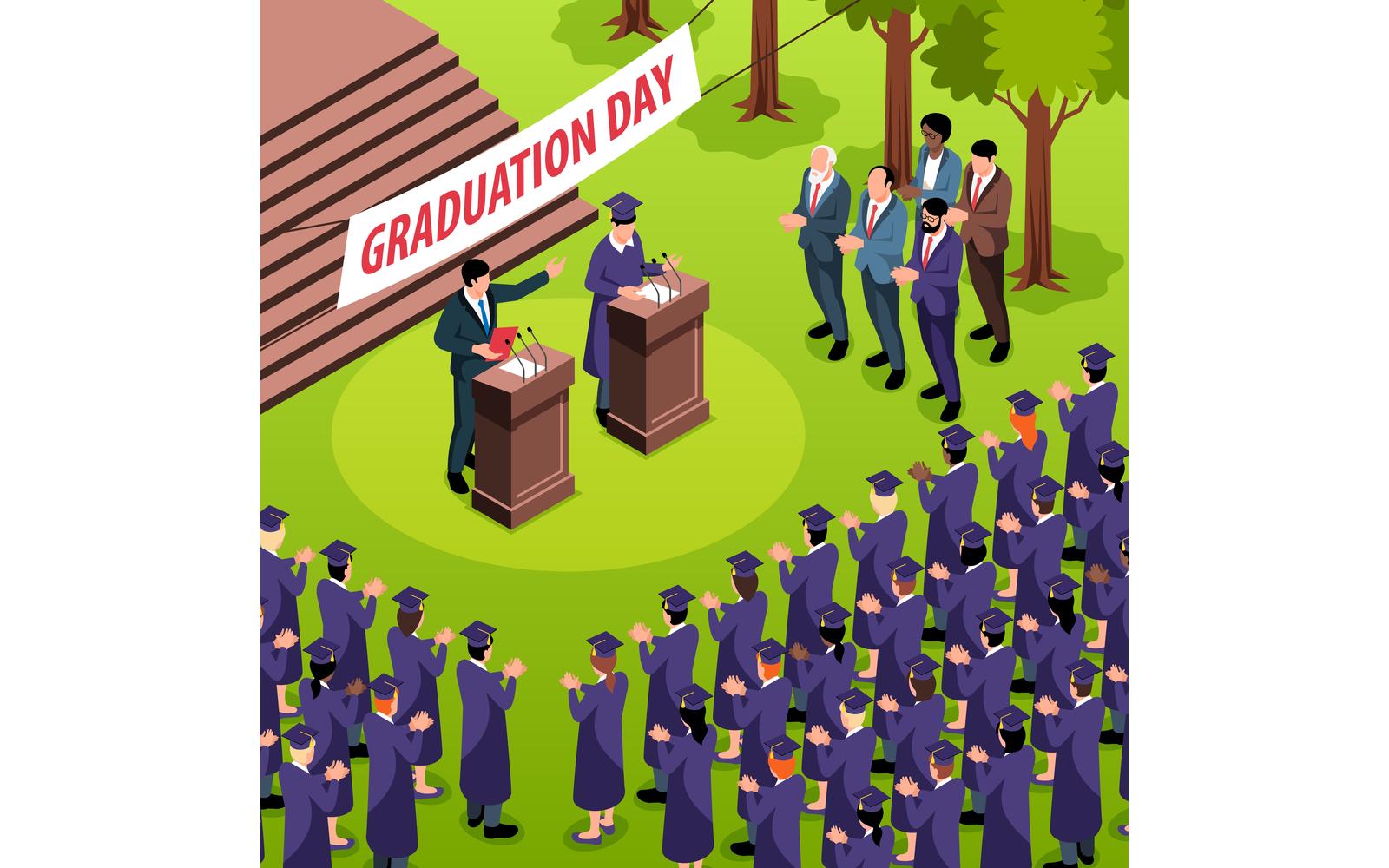 Isometric Graduation Illustration 201210516 Vector Illustration Concept