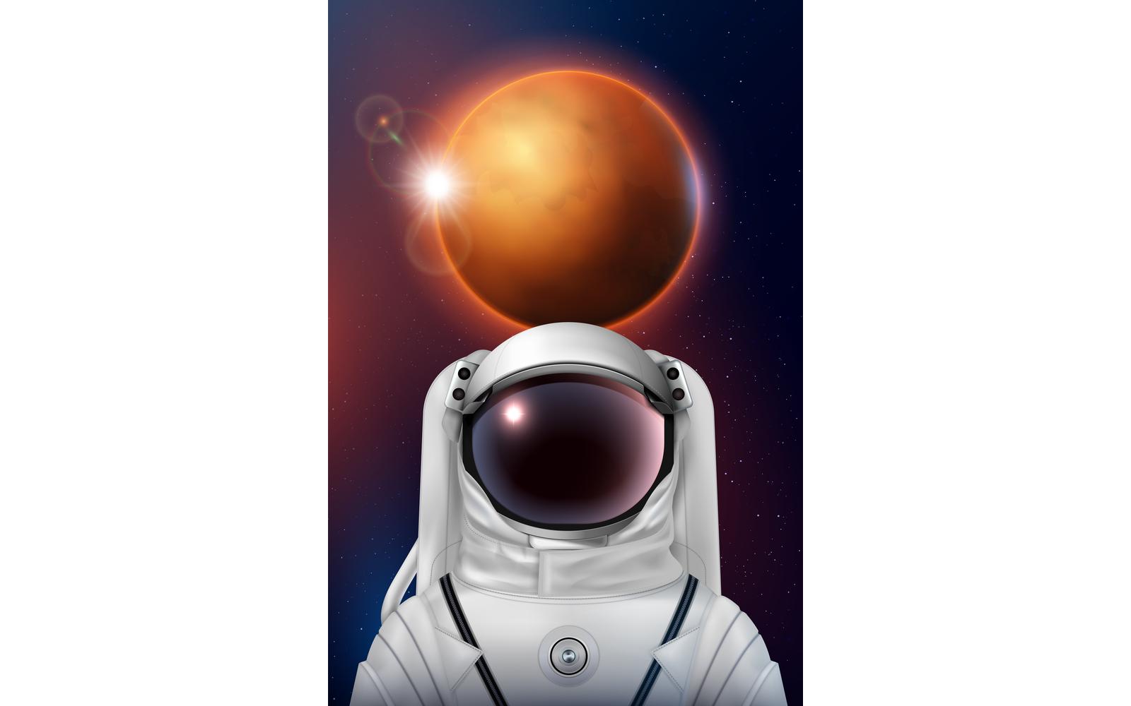 Astronaut Space Helmet Realistic Composition 4 210121123 Vector Illustration Concept