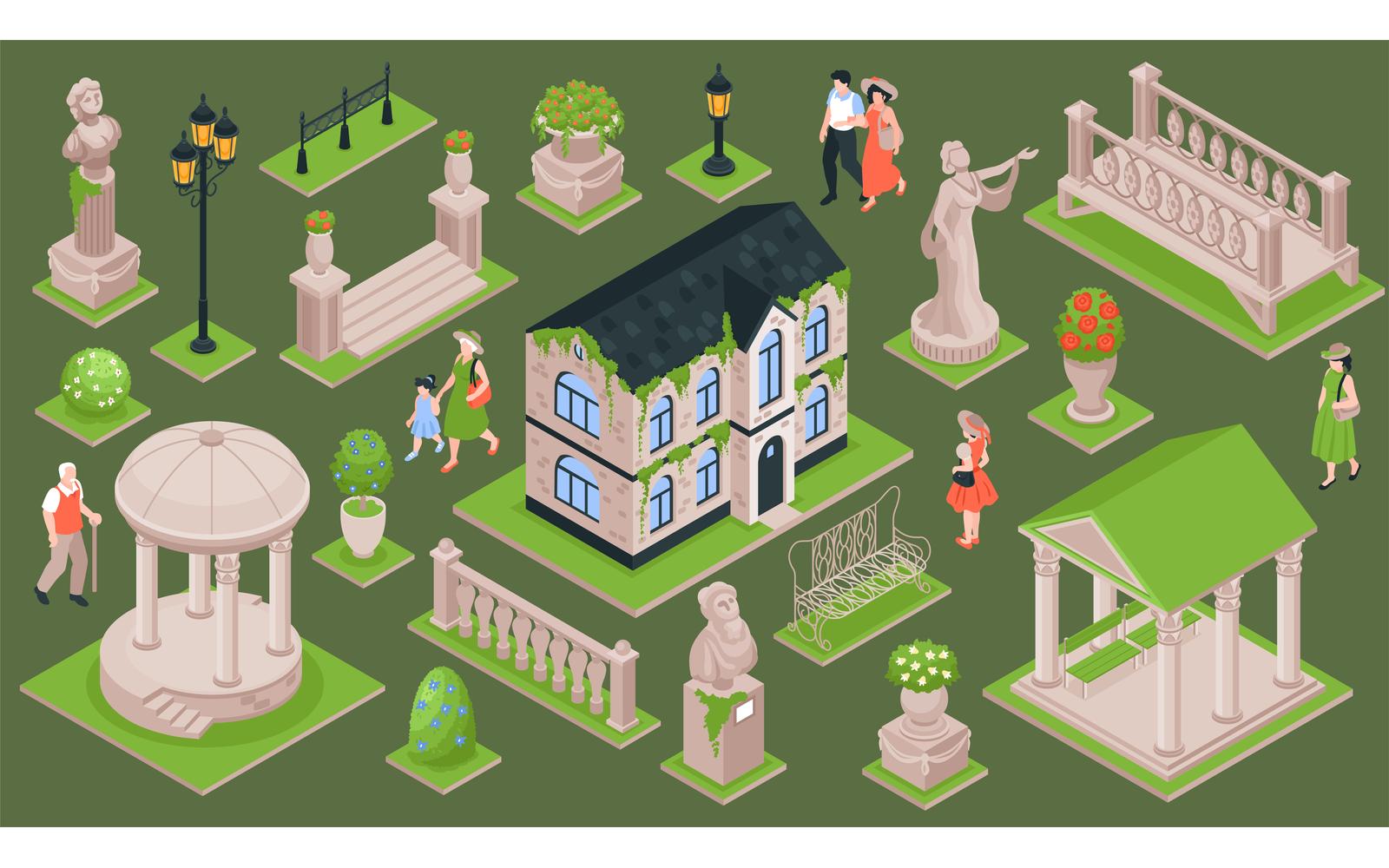 Isometric Garden Set 201212130 Vector Illustration Concept