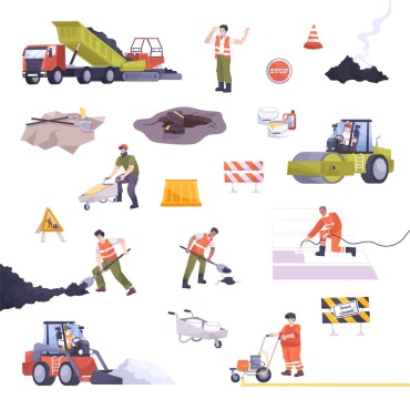 Road Construction Illustrations Templates 212044