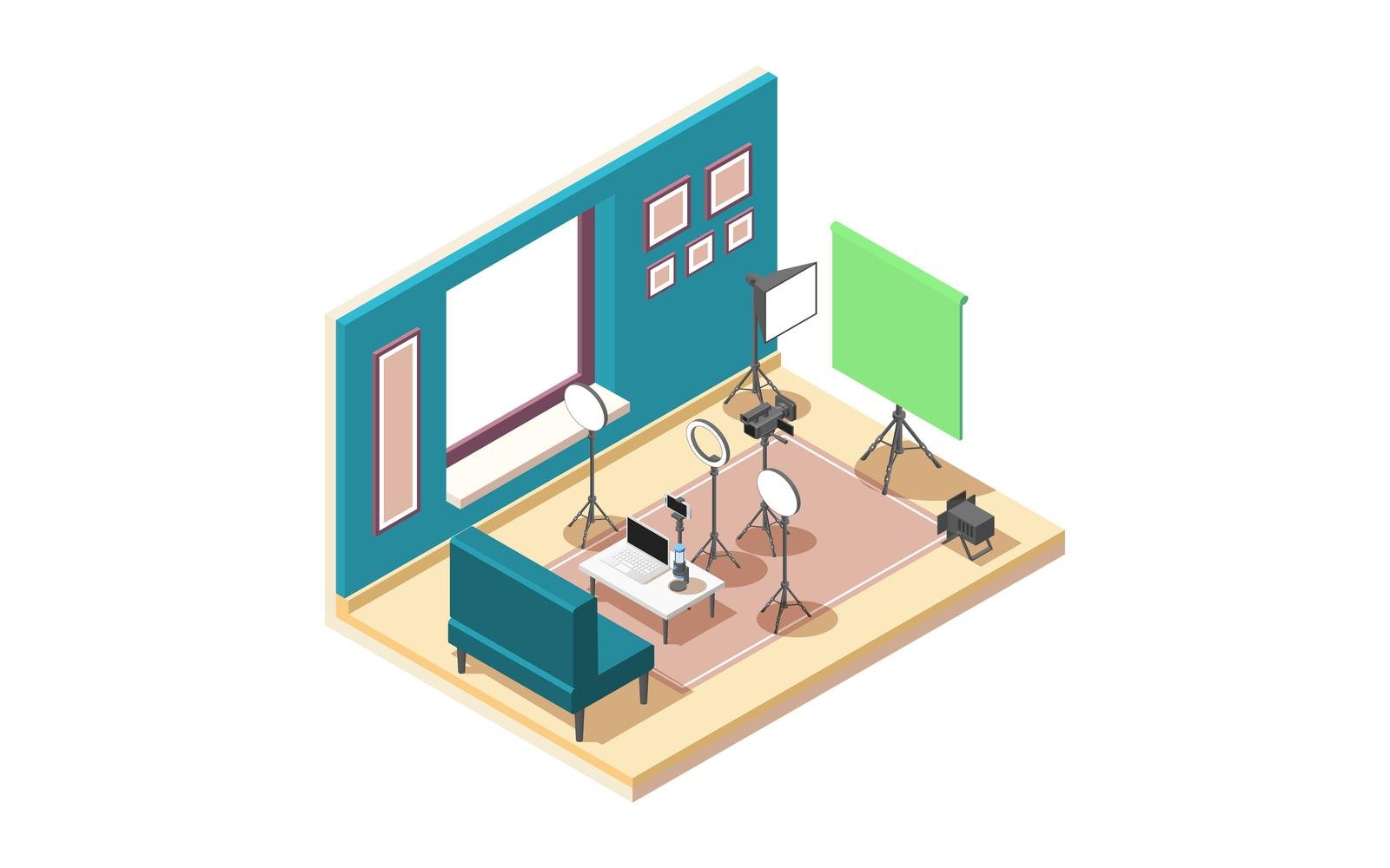 Vlog Vlogging Equipment Isometric Composition 1 201260721 Vector Illustration Concept