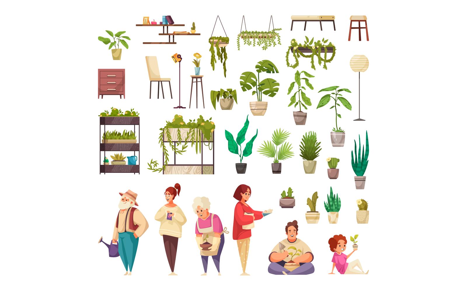 Home Plants Set 201212643 Vector Illustration Concept