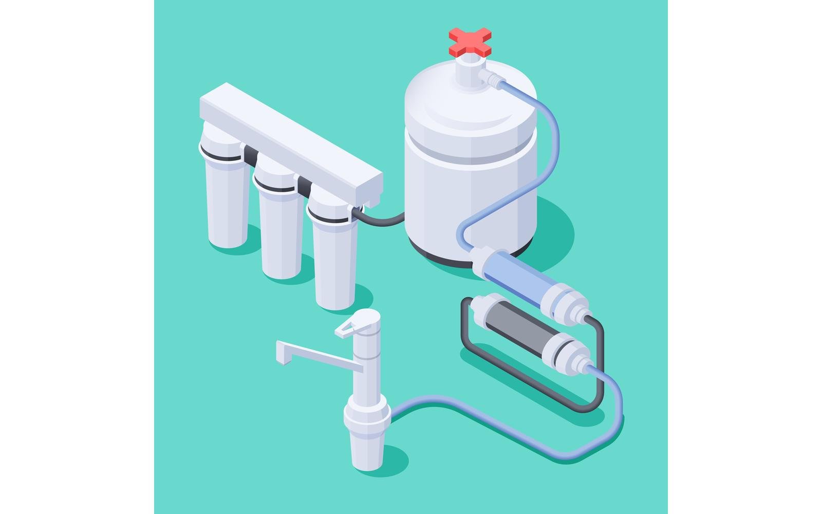 Water Filtration System Isometric Composition 201260740 Vector Illustration Concept