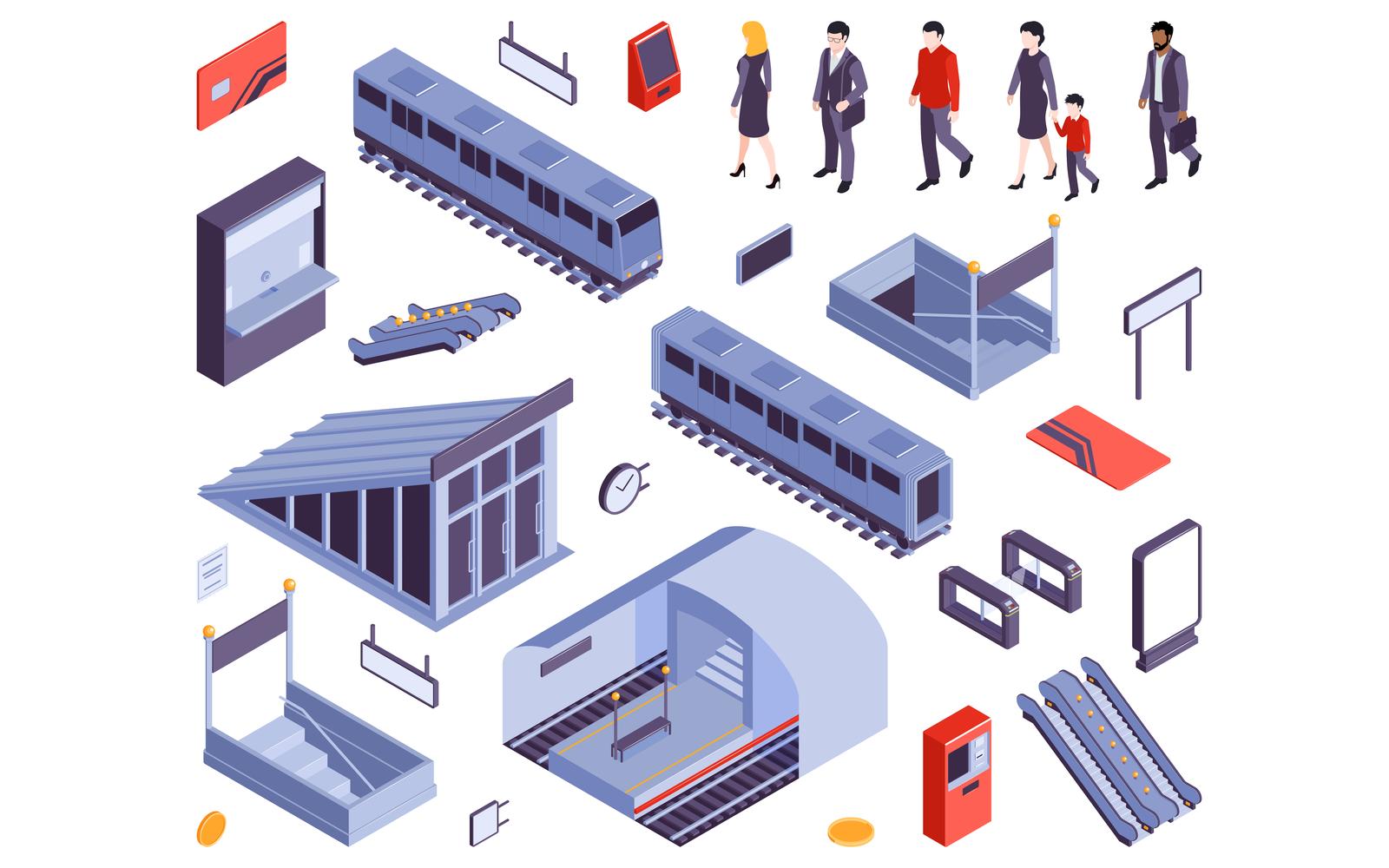 Isometric Subway People Set 201250430 Vector Illustration Concept