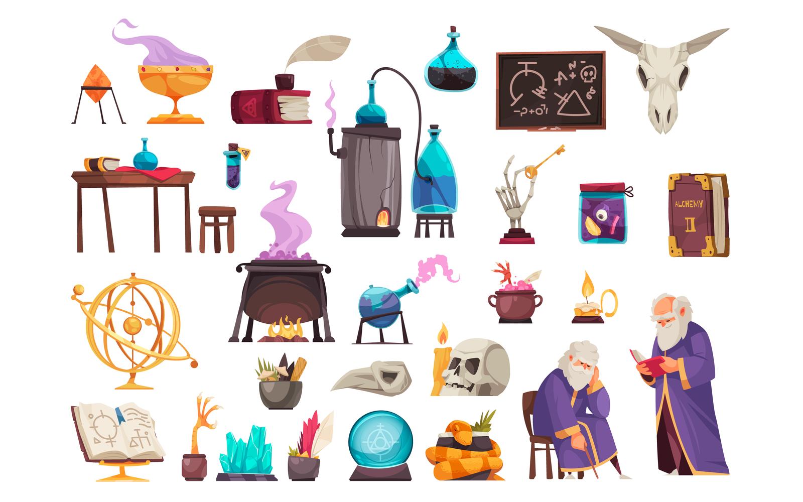 Alchemy Set 210112608 Vector Illustration Concept