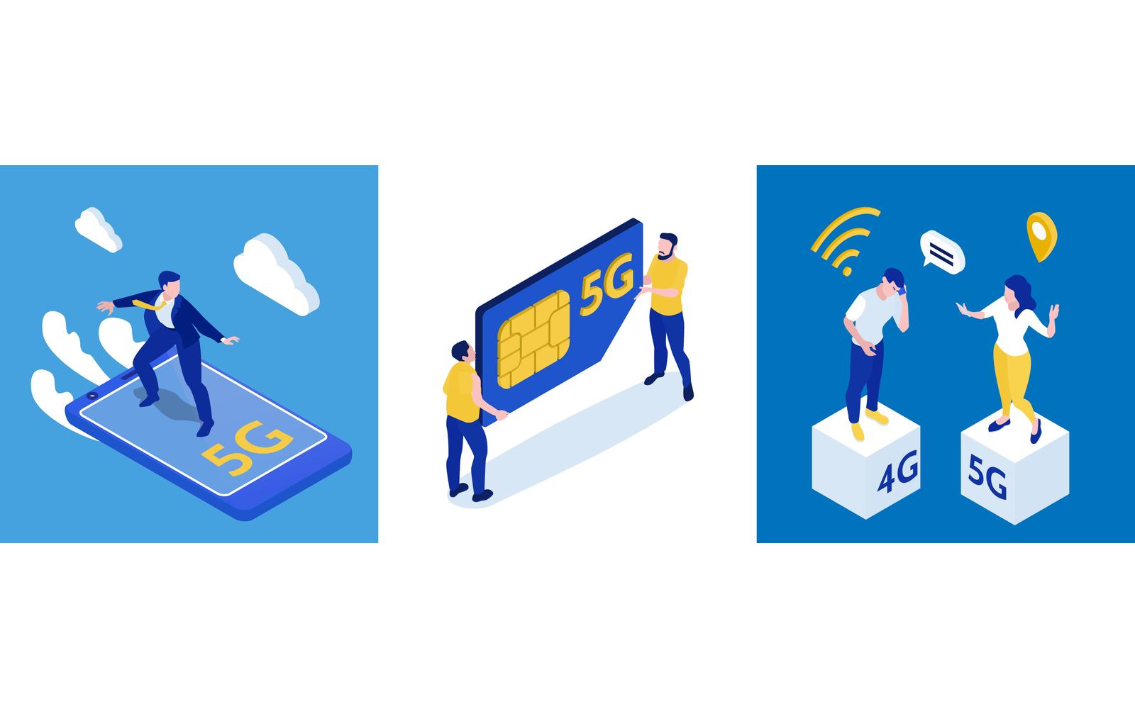 Isometric 5G Internet Design Concept 210103202 Vector Illustration Concept