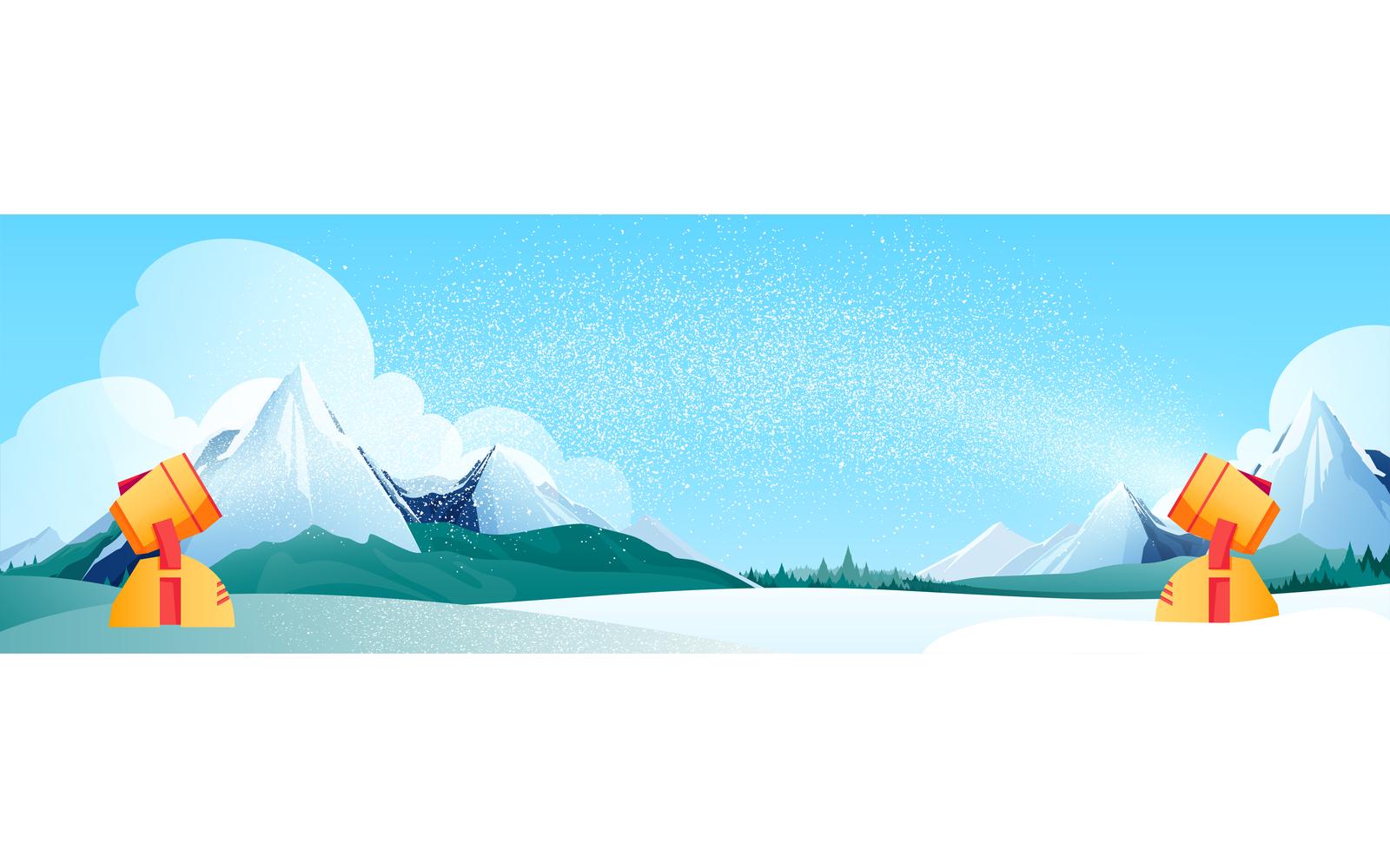 Winter Ski Resort Flat Composition 5 201130906 Vector Illustration Concept