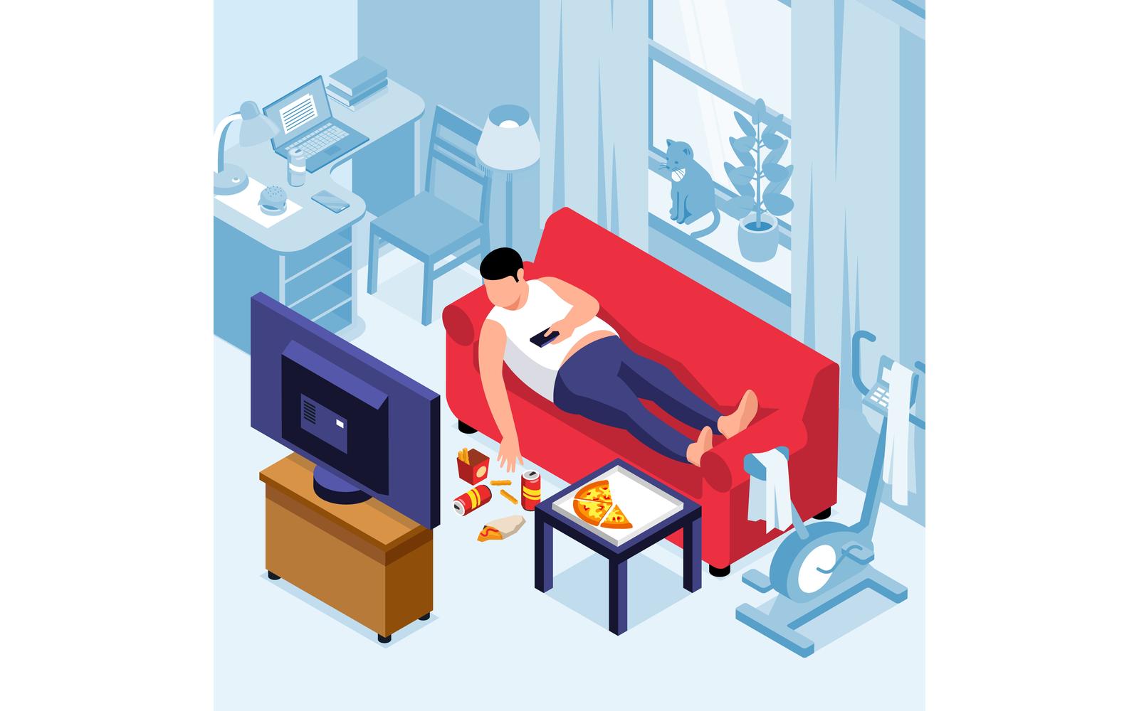 Isometric Obesity Illustration 201110505 Vector Illustration Concept