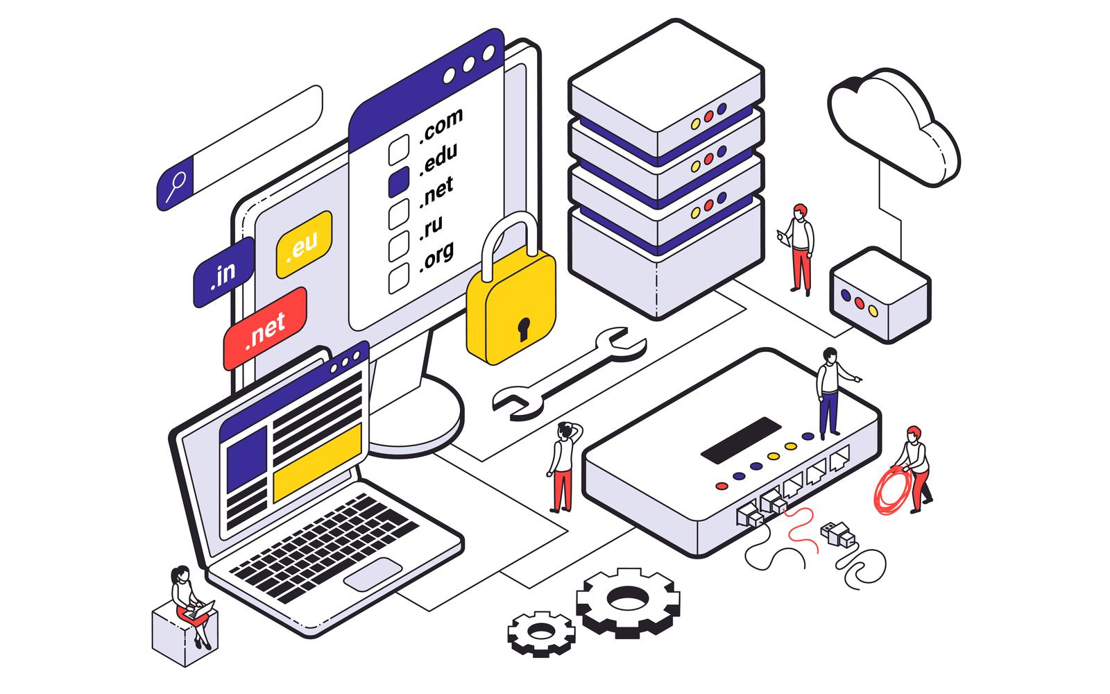 Web Hosting Isometric 201103918 Vector Illustration Concept