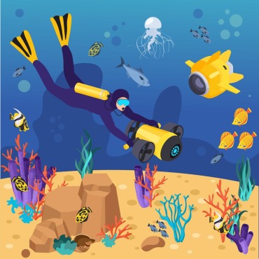 Underwater Vehicle Illustrations Templates 212144