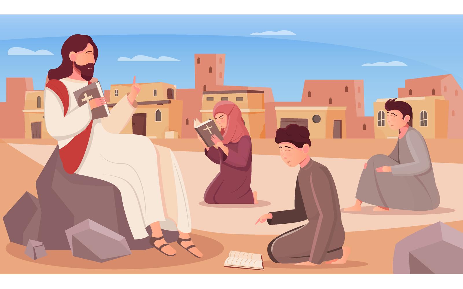 Jesus Learn Flat 201251137 Vector Illustration Concept