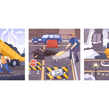 Road Construction Illustrations Templates 212192