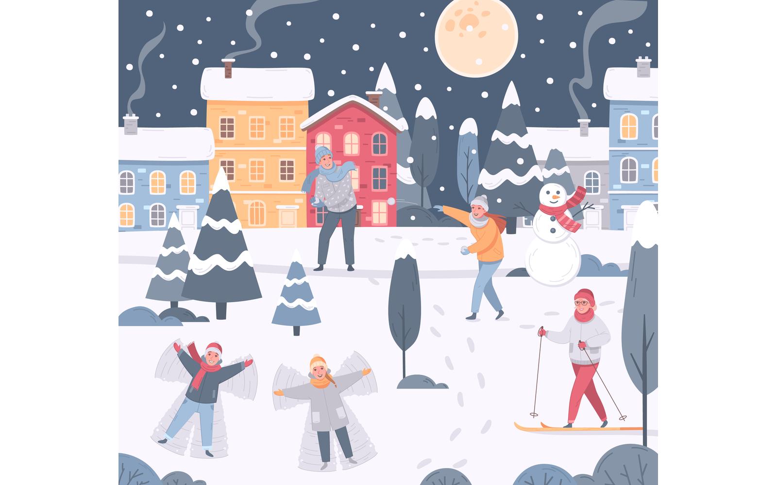 Winter Sports Leisure Activity Cartoon 210120313 Vector Illustration Concept