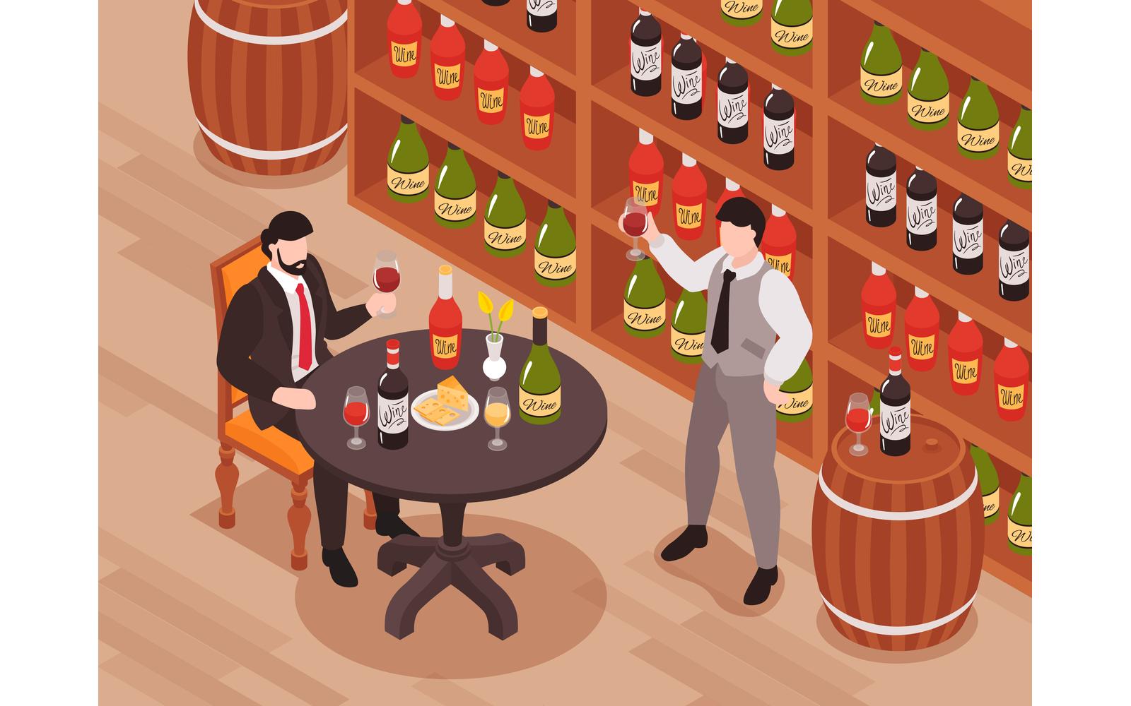 Isometric Wine Tasting Illustration 210112117 Vector Illustration Concept