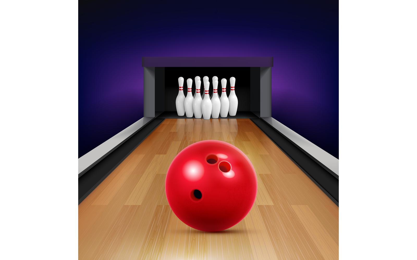 Bowling Realistic Advertising 210121107 Vector Illustration Concept